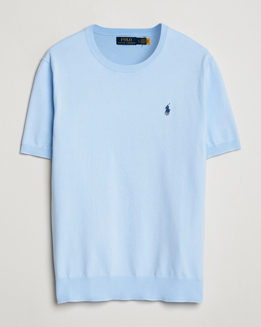 Heren | T-shirts | Polo Ralph Lauren | Knitted Short Sleeve T-Shirt Office Blue