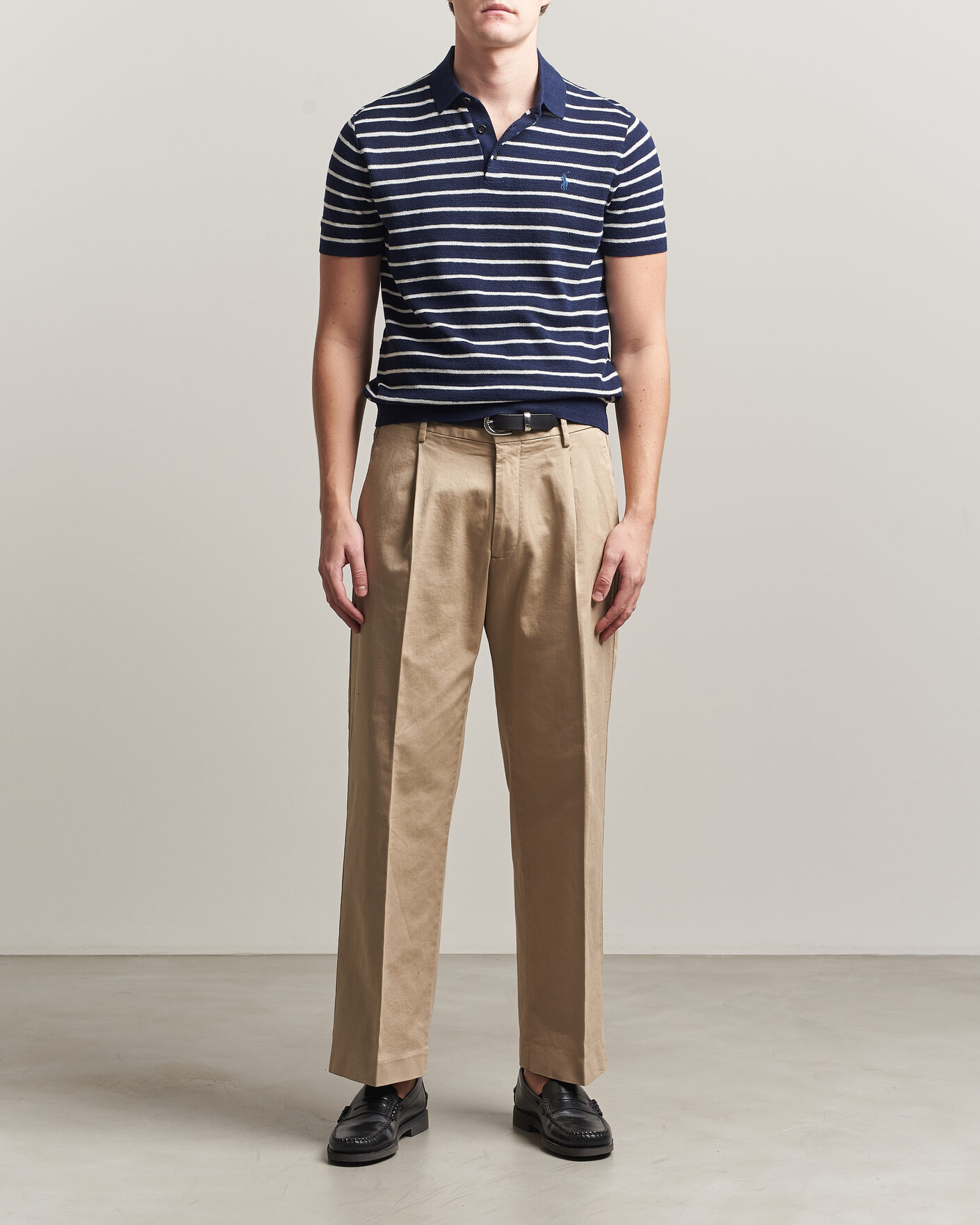 Homme | Polos | Polo Ralph Lauren | Cotton Blend Striped Polo Bright Navy Combo