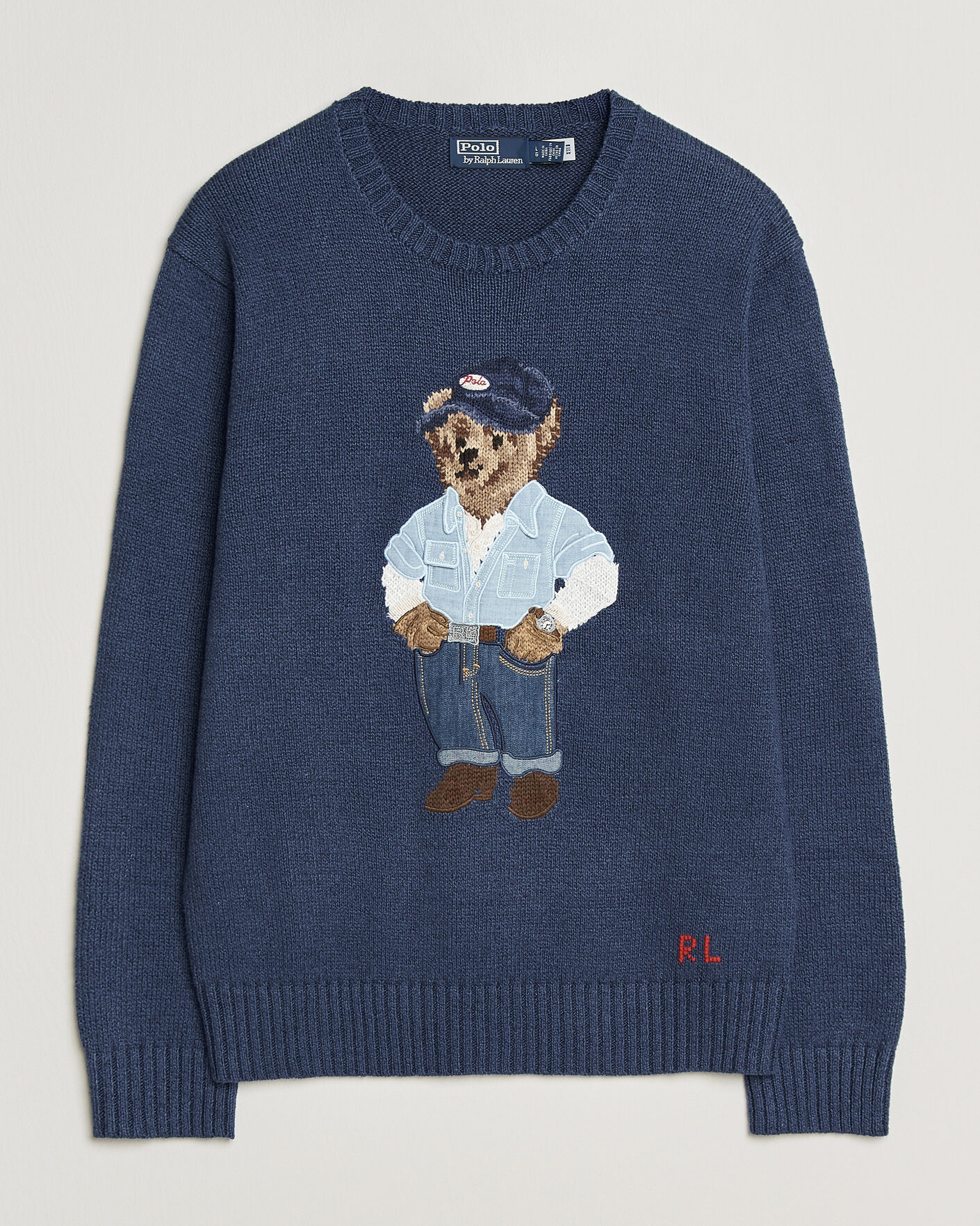 Heren | Truien | Polo Ralph Lauren | Cotton Linen Bear Sweater Light Navy