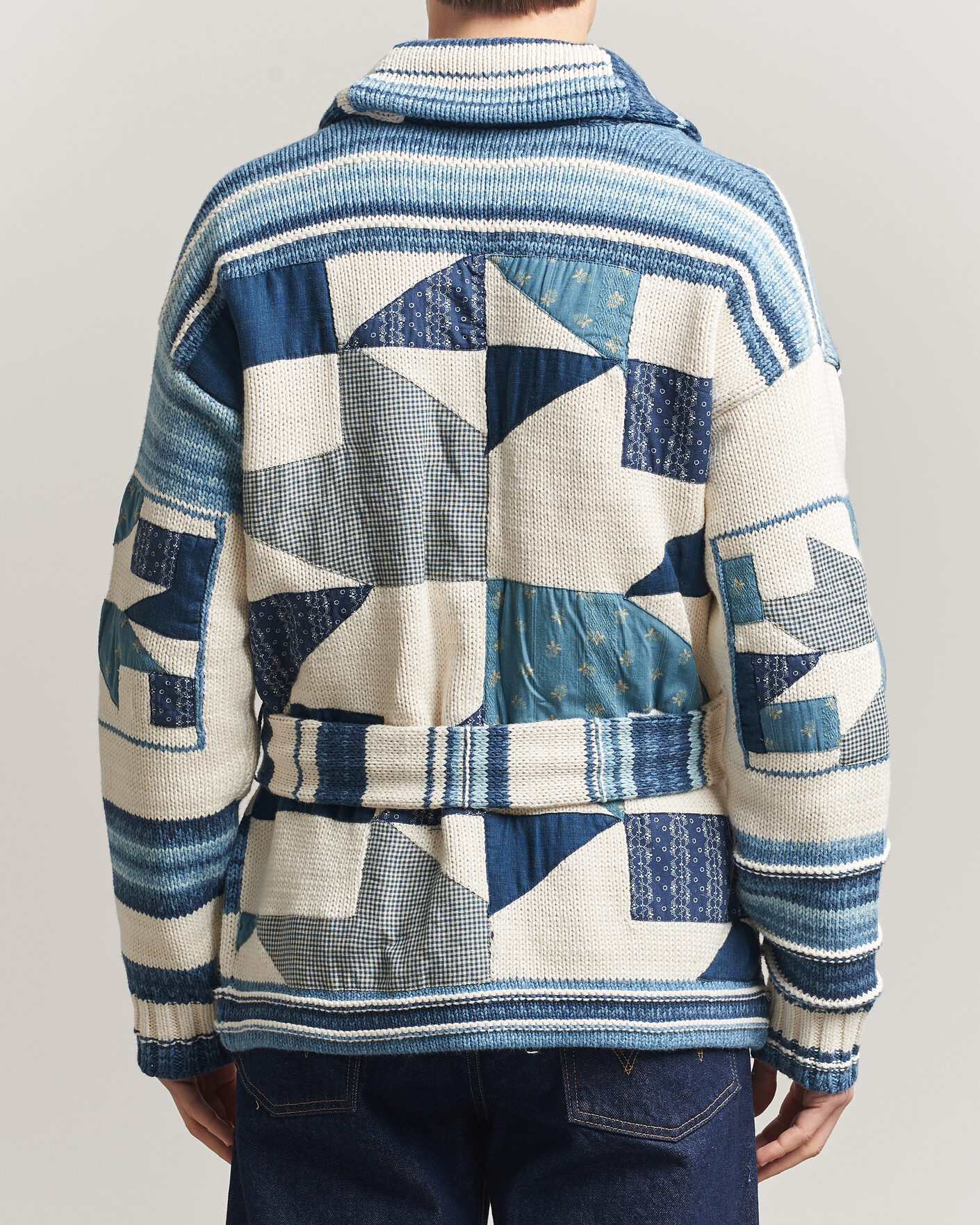 Heren | Truien | Polo Ralph Lauren | Cotton Linen Cardigan Cream Blue Combo