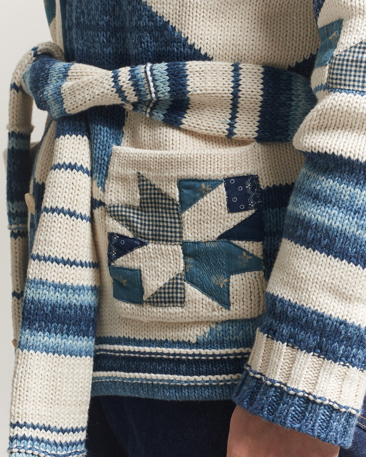 Heren | Truien | Polo Ralph Lauren | Cotton Linen Cardigan Cream Blue Combo