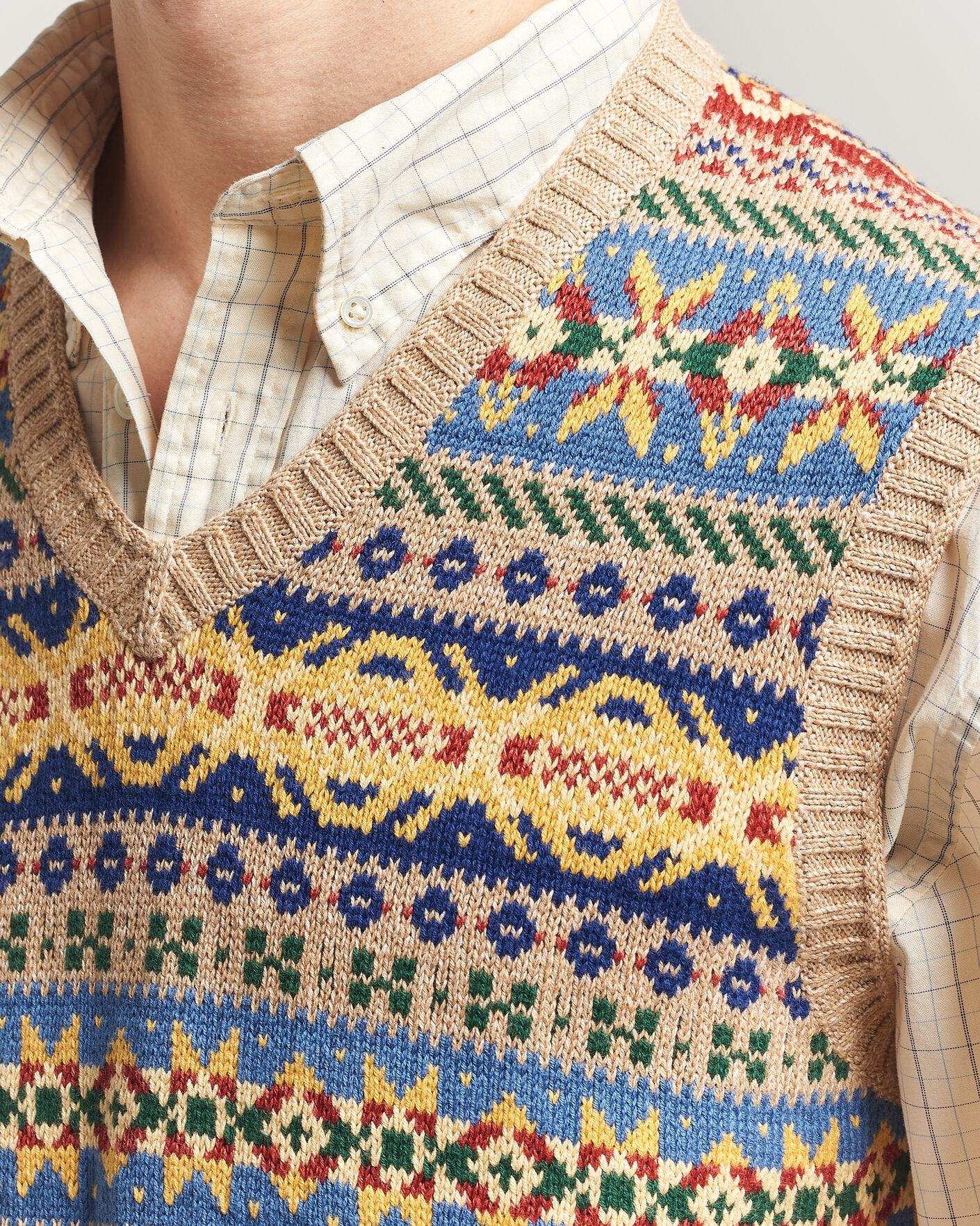 Heren | Truien | Polo Ralph Lauren | Cotton Linen Blend Vest Tan Combo