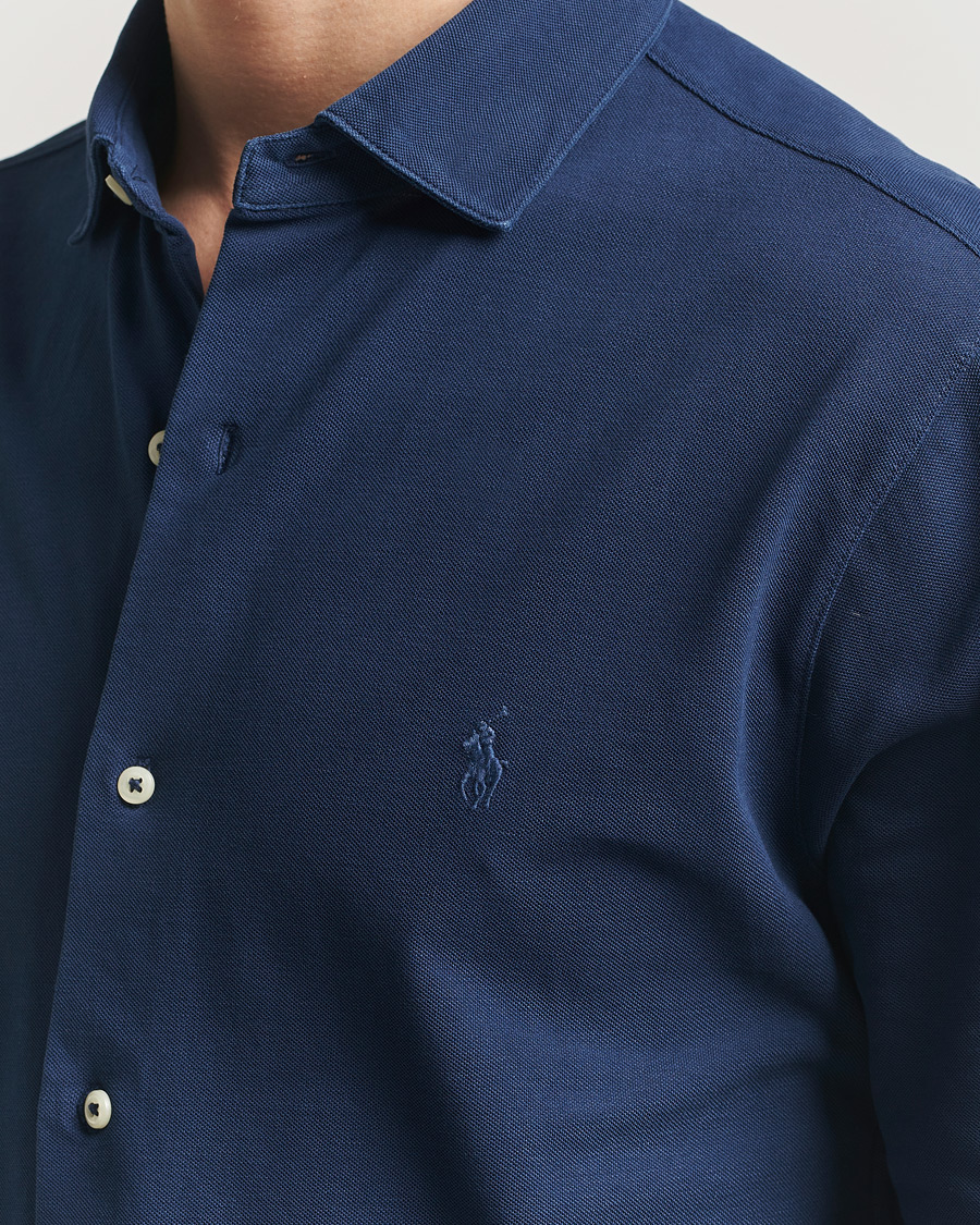 Heren | Overhemden | Polo Ralph Lauren | Featherweight Knitted Shirt Dark Cobalt