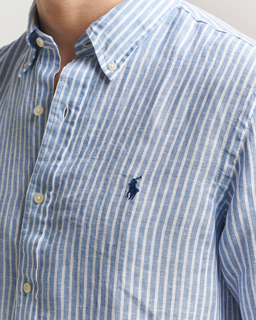 Homme | Chemises | Polo Ralph Lauren | Custom Fit Linen Shirt Blue/White