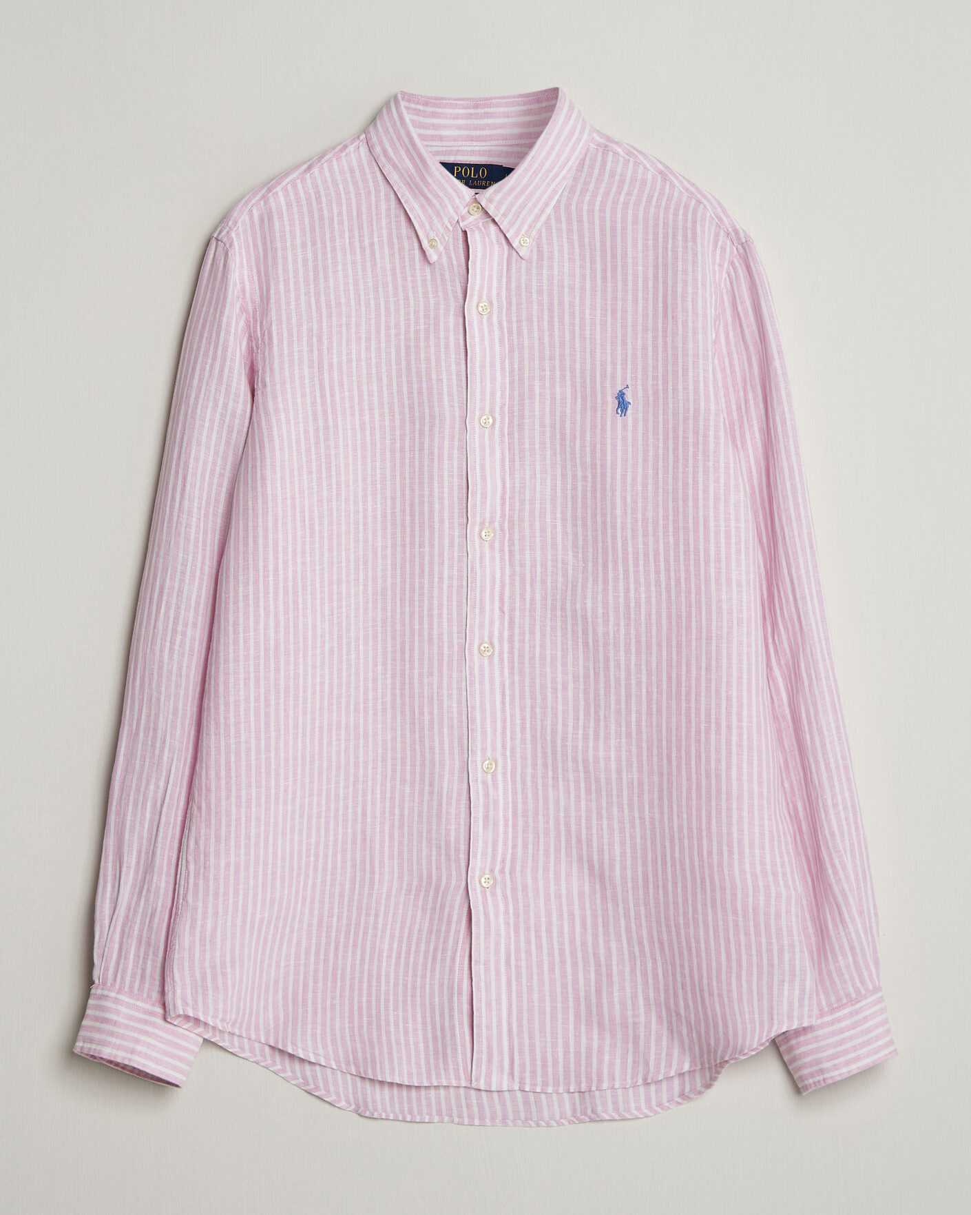 Heren | Overhemden | Polo Ralph Lauren | Custom Fit Linen Shirt Pink/White
