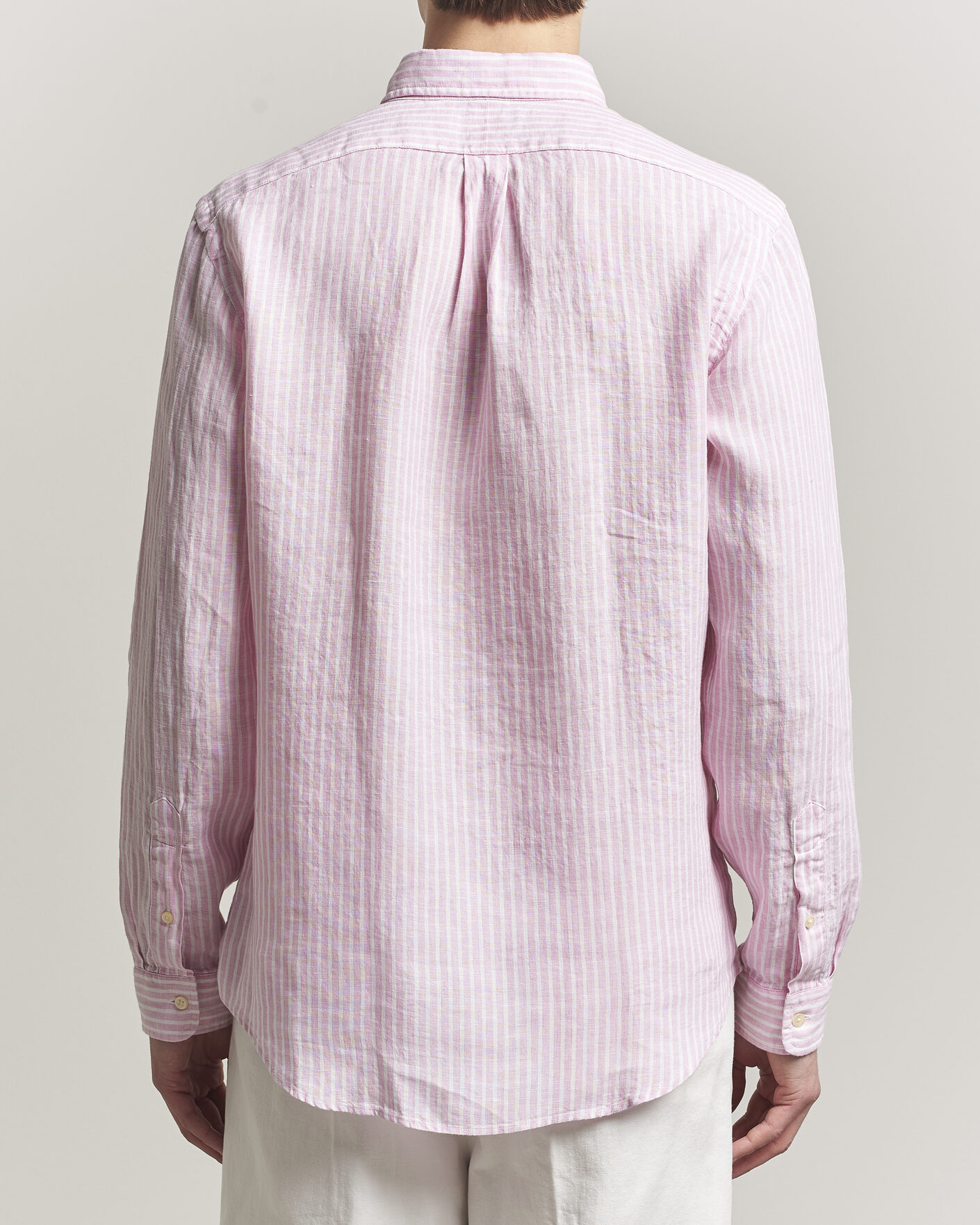 Heren | Overhemden | Polo Ralph Lauren | Custom Fit Linen Shirt Pink/White