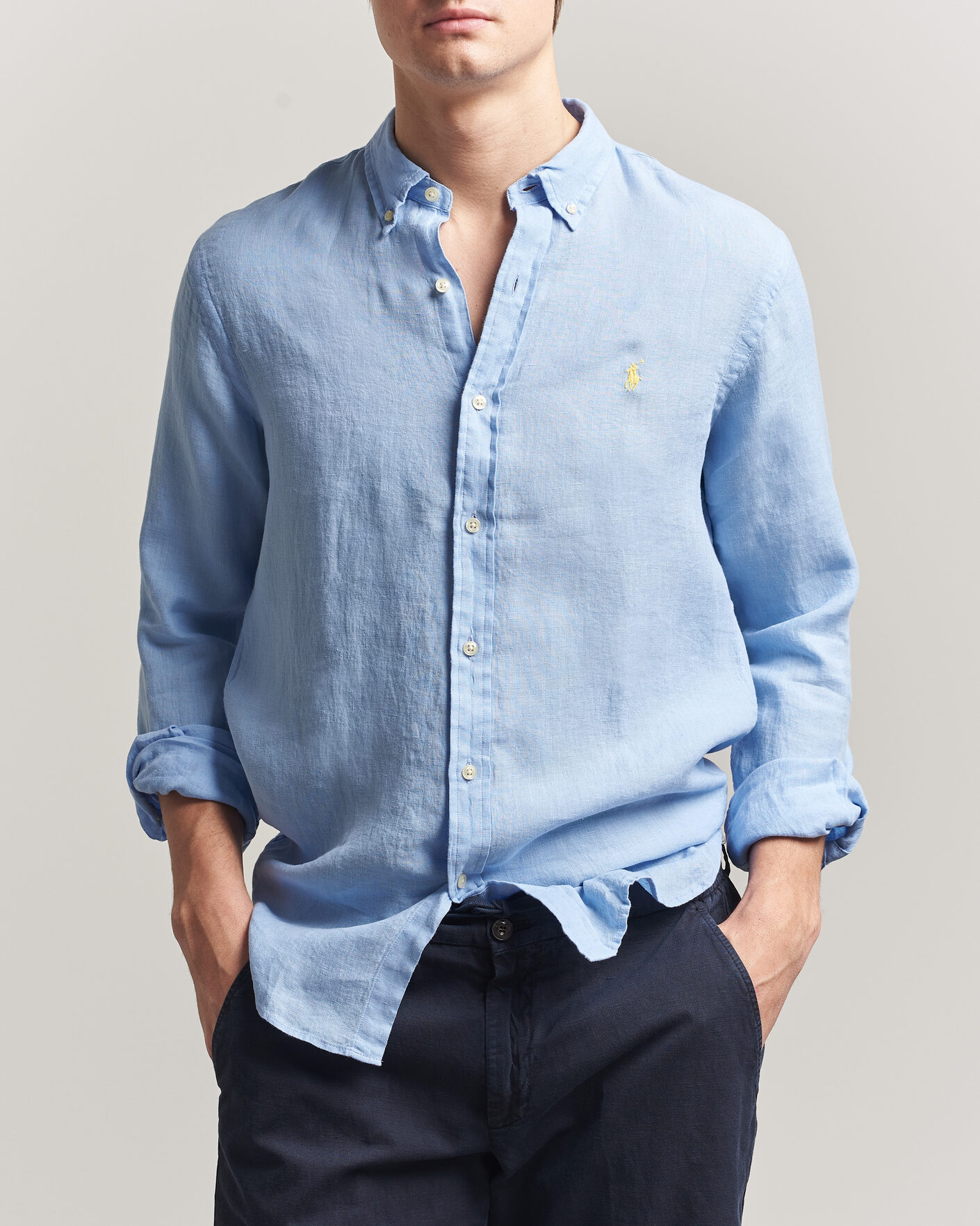 Homme | Chemises | Polo Ralph Lauren | Slim Fit Linen Shirt Austin Blue