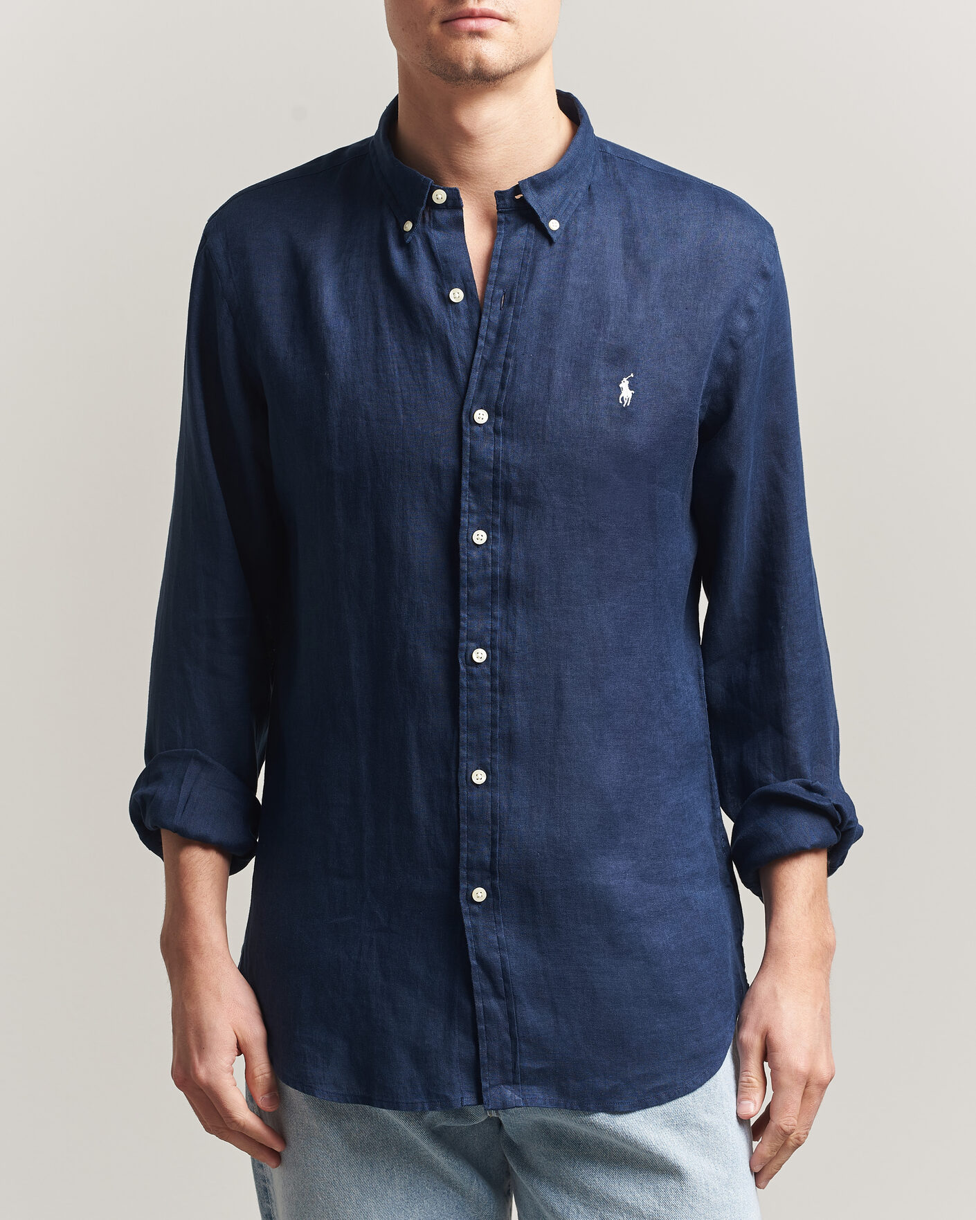 Homme | Chemises | Polo Ralph Lauren | Slim Fit Linen Shirt Newport Navy