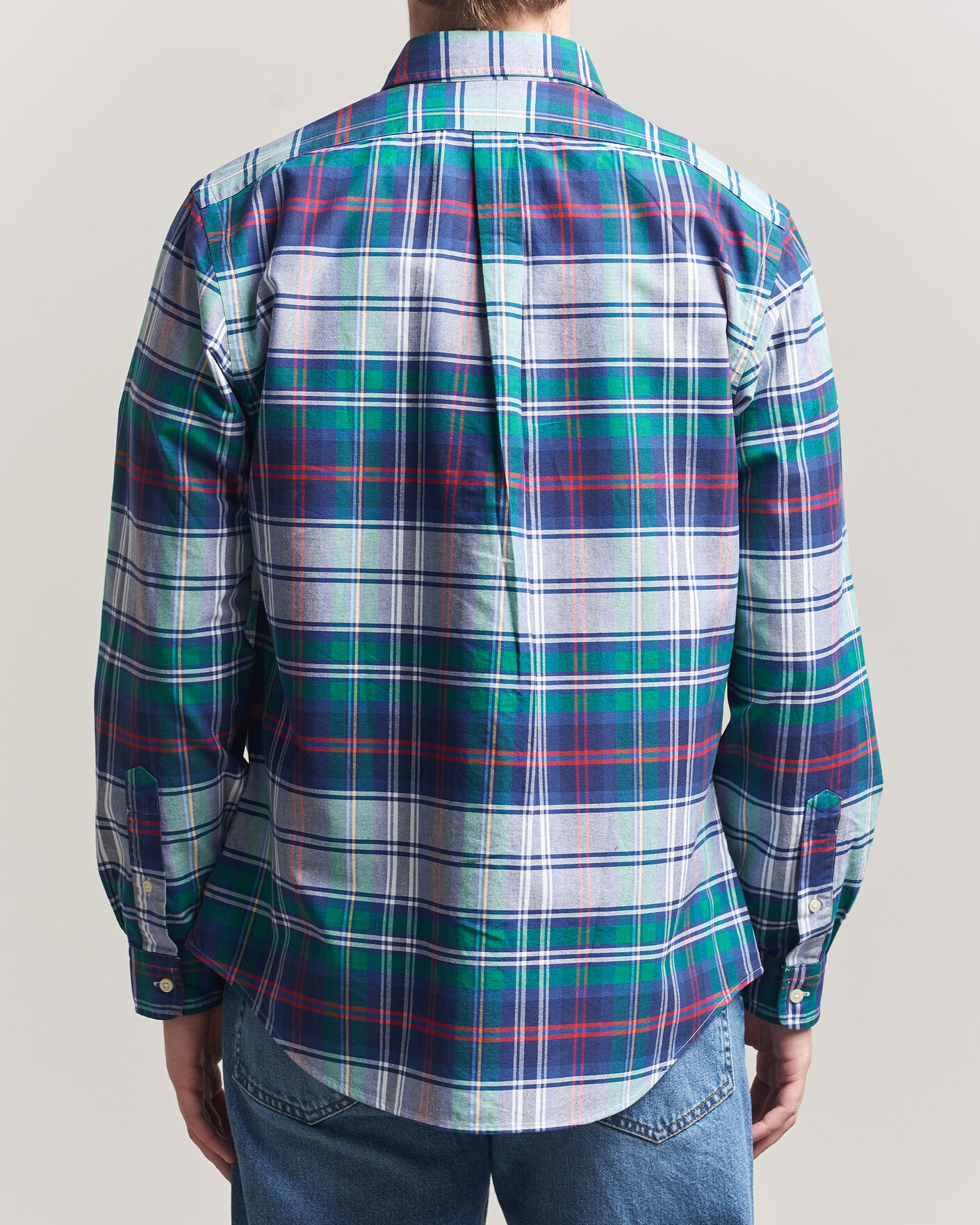 Homme | Chemises | Polo Ralph Lauren | Custom Fit Checked Oxford Shirt Green/Blue Multi