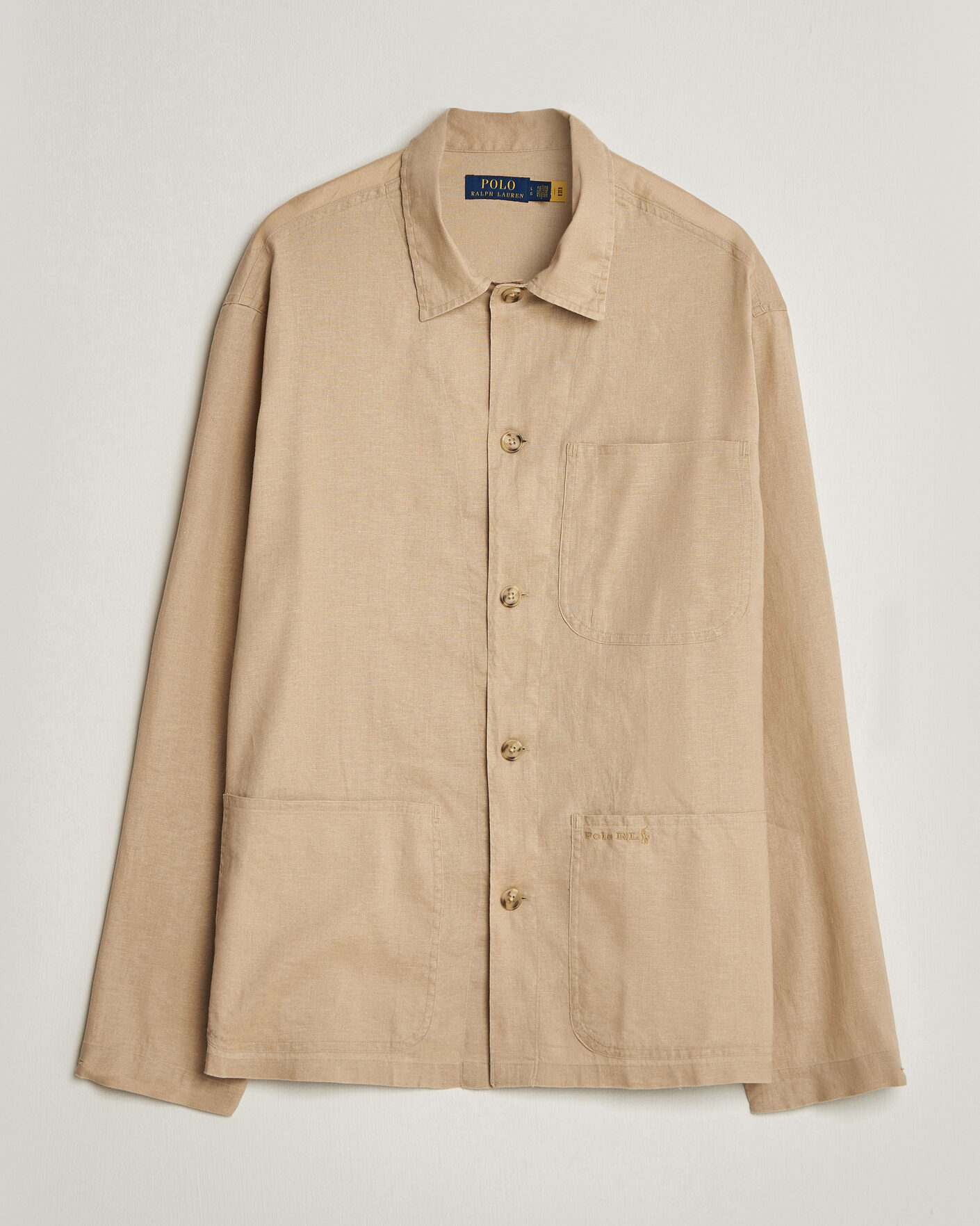 Heren | Overhemden | Polo Ralph Lauren | Stretch Linen Overshirt Coastal Beige
