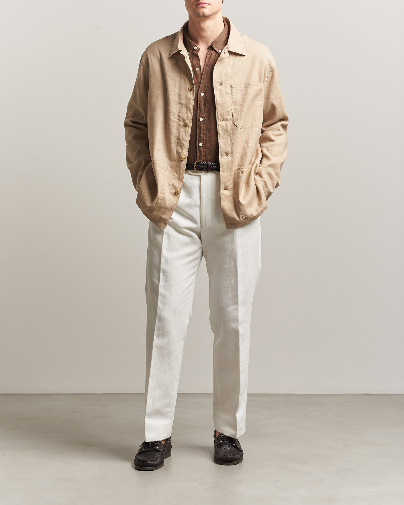 Heren | Overhemden | Polo Ralph Lauren | Stretch Linen Overshirt Coastal Beige