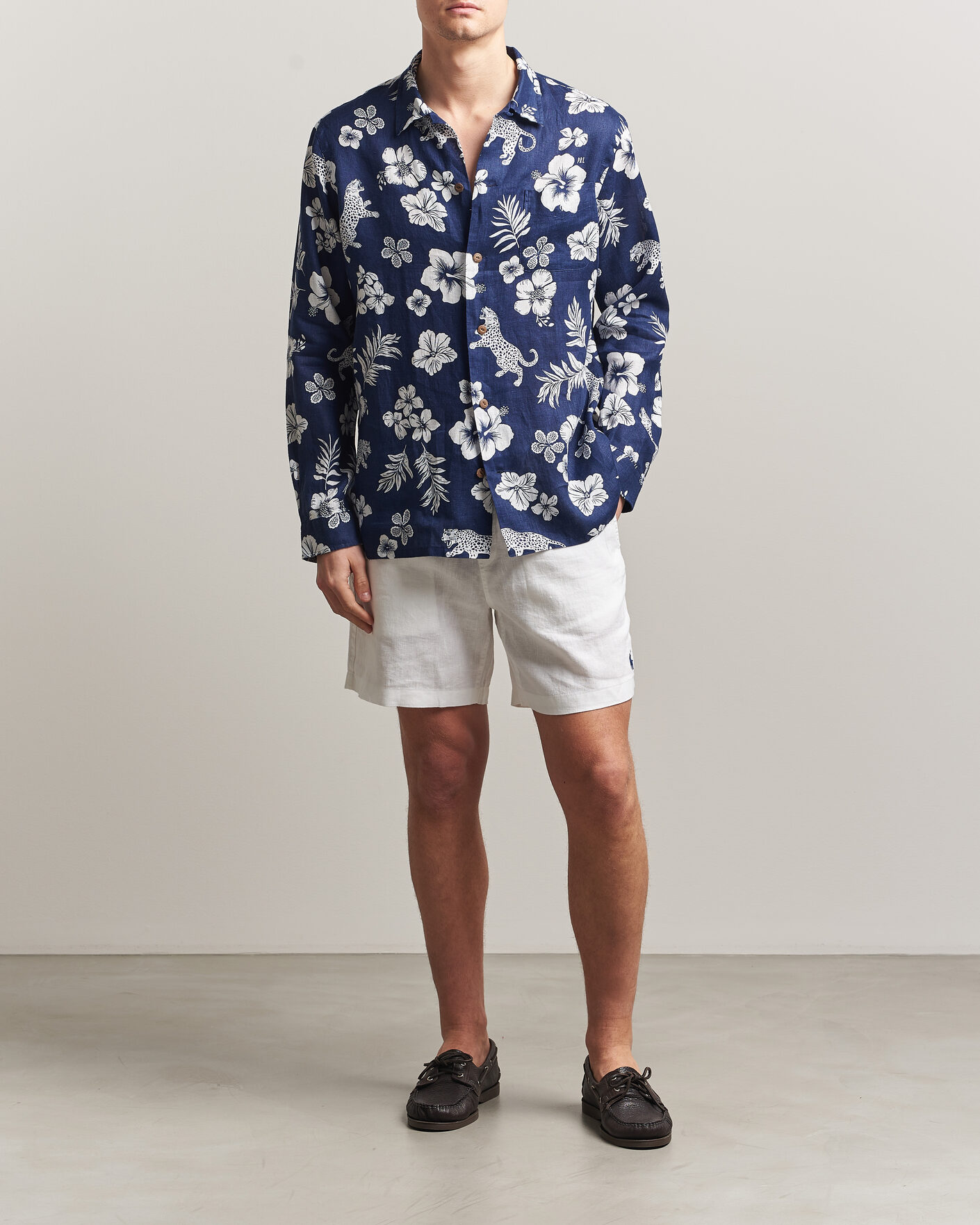 Heren | Korte broek | Polo Ralph Lauren | Dyed Linen Shorts White