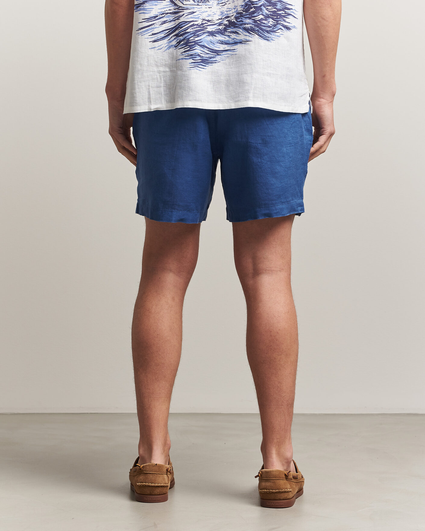 Heren | Korte broek | Polo Ralph Lauren | Dyed Linen Shorts Dusty Azure