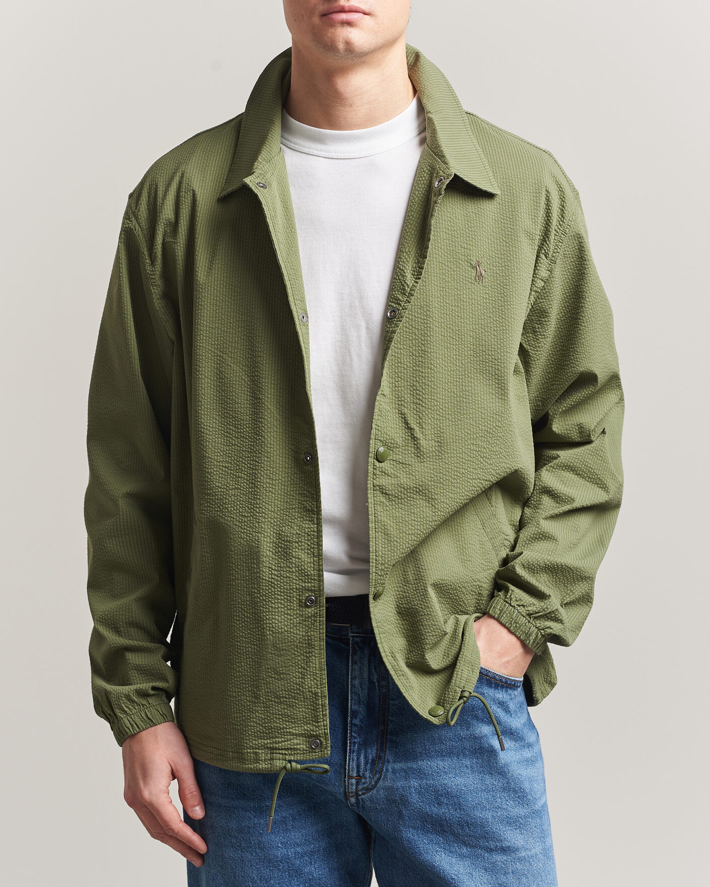 Homme | Manteaux Et Vestes | Polo Ralph Lauren | Seersucker Windbreaker Jacket Supply Olive
