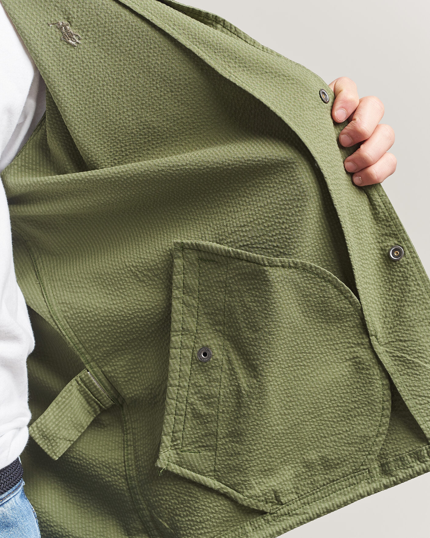 Homme | Manteaux Et Vestes | Polo Ralph Lauren | Seersucker Windbreaker Jacket Supply Olive