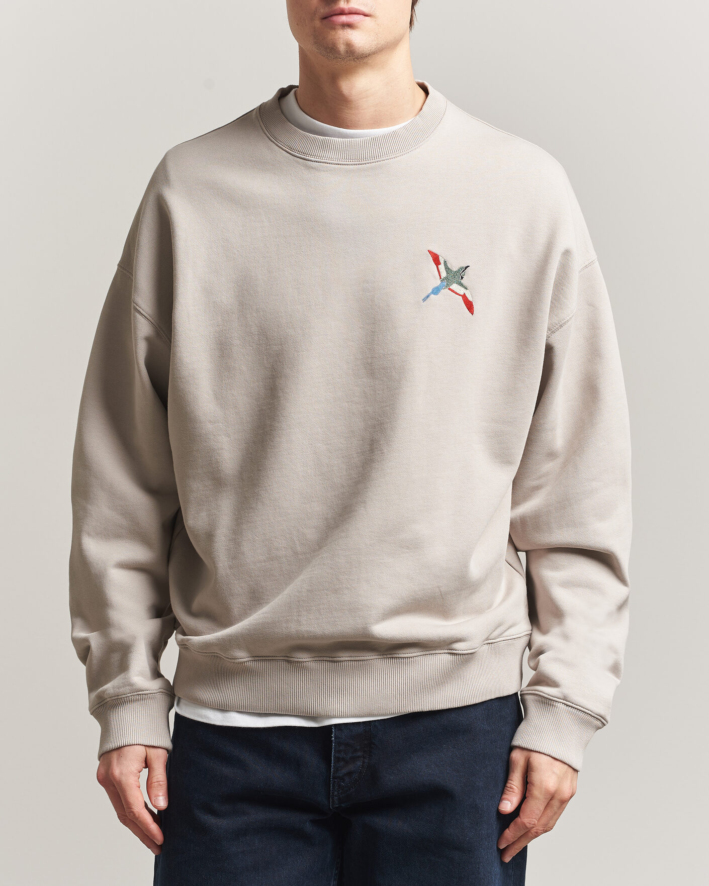 Homme | Pulls Et Tricots | Axel Arigato | Micro Bee Bird Sweatshirt Stone