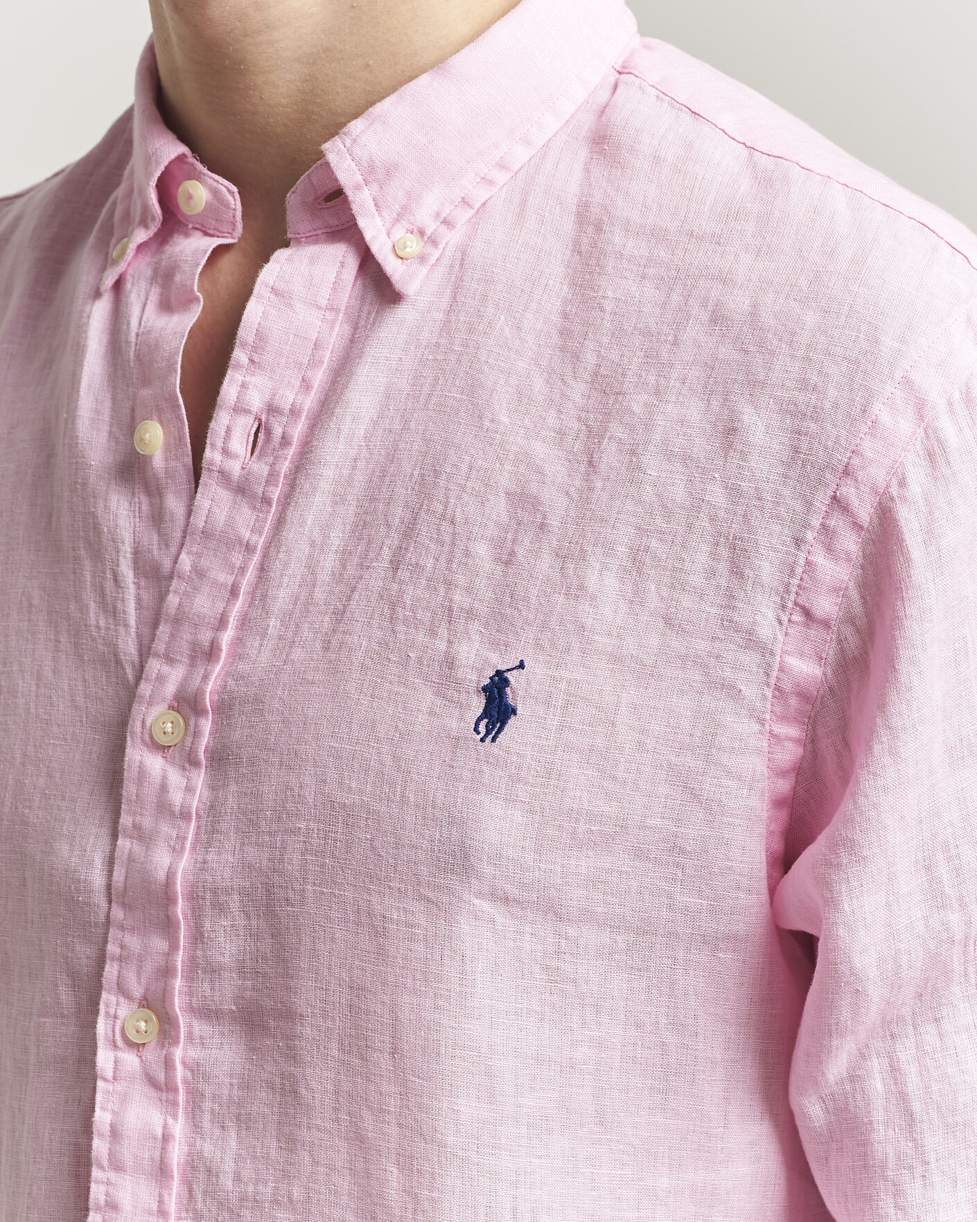 Homme | Chemises | Polo Ralph Lauren | Slim Fit Linen Shirt Carmel Pink