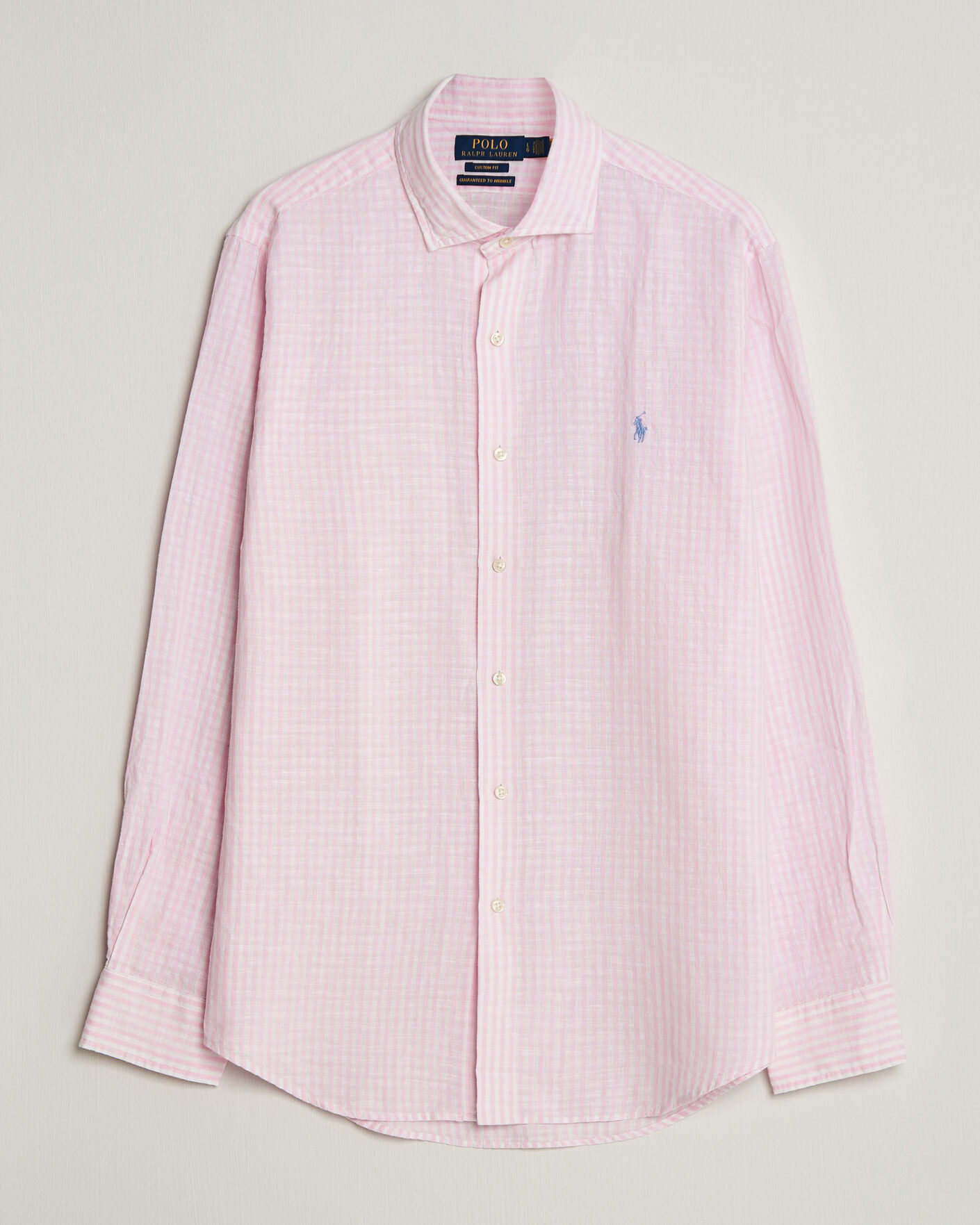 Heren | Overhemden | Polo Ralph Lauren | Cotton/Linen Seersucker Shirt Pink/White