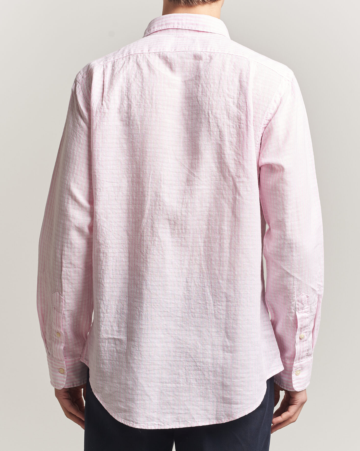Heren | Overhemden | Polo Ralph Lauren | Cotton/Linen Seersucker Shirt Pink/White