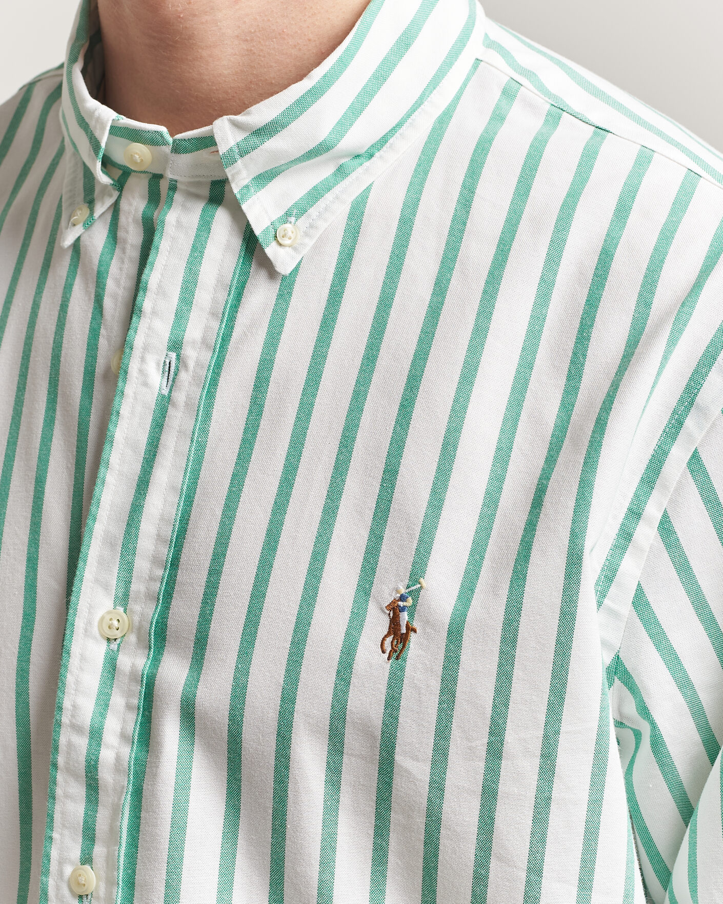 Heren | Overhemden | Polo Ralph Lauren | Custom Fit Striped Oxford Shirt Green