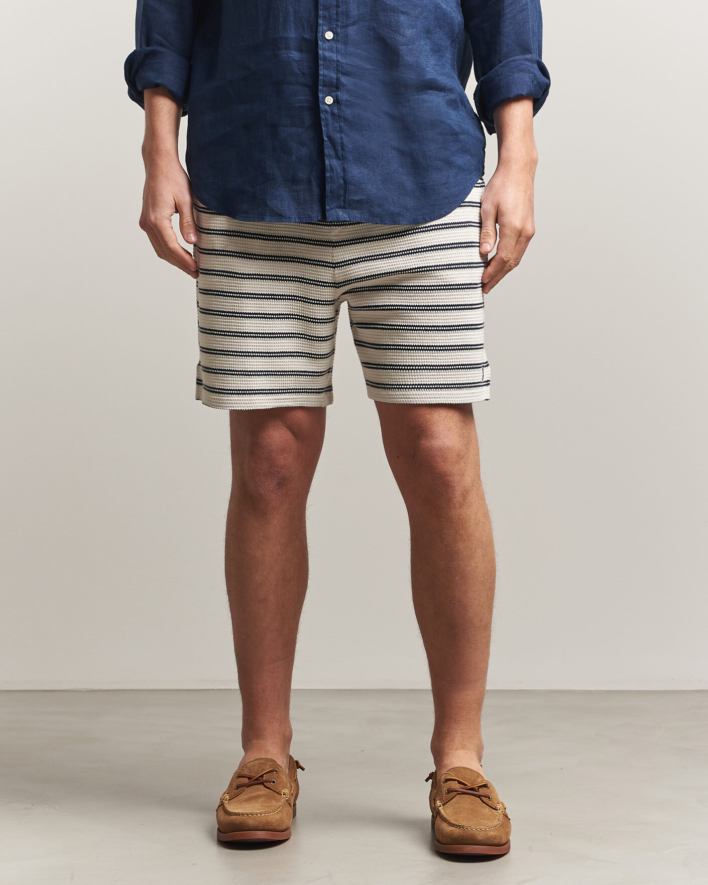Heren | Korte broek | Polo Ralph Lauren | Knitted Shorts Pale Cream/Newport Navy