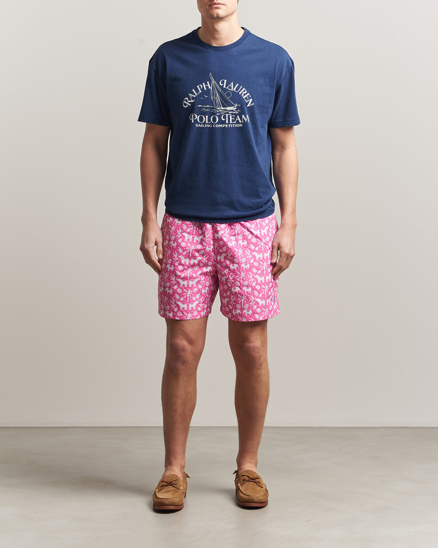 Homme | Maillots De Bain | Polo Ralph Lauren | Traveler Print Mid Trunk Pink