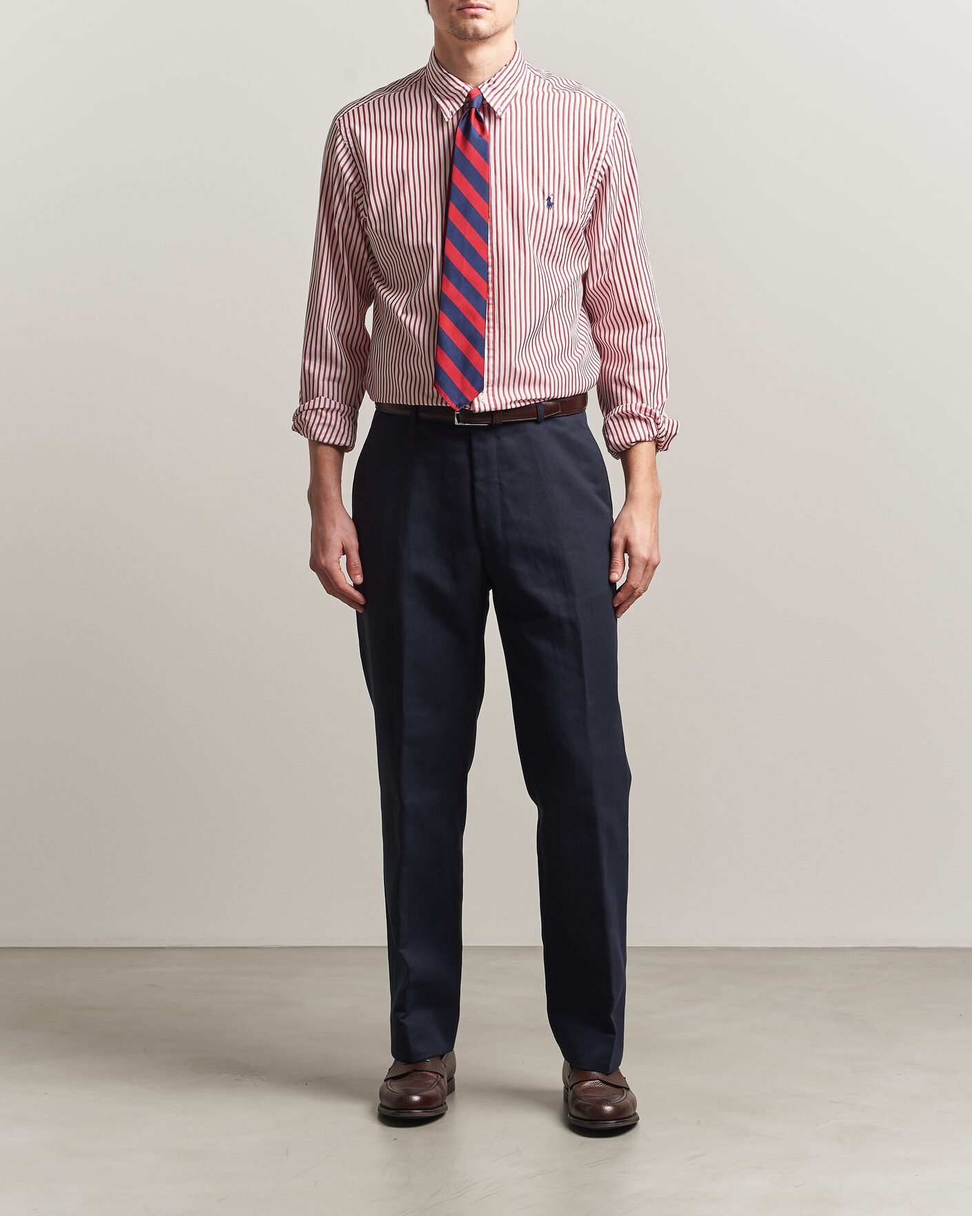 Homme | Chemises | Polo Ralph Lauren | Custom Fit Poplin Striped Shirt Bristol Red