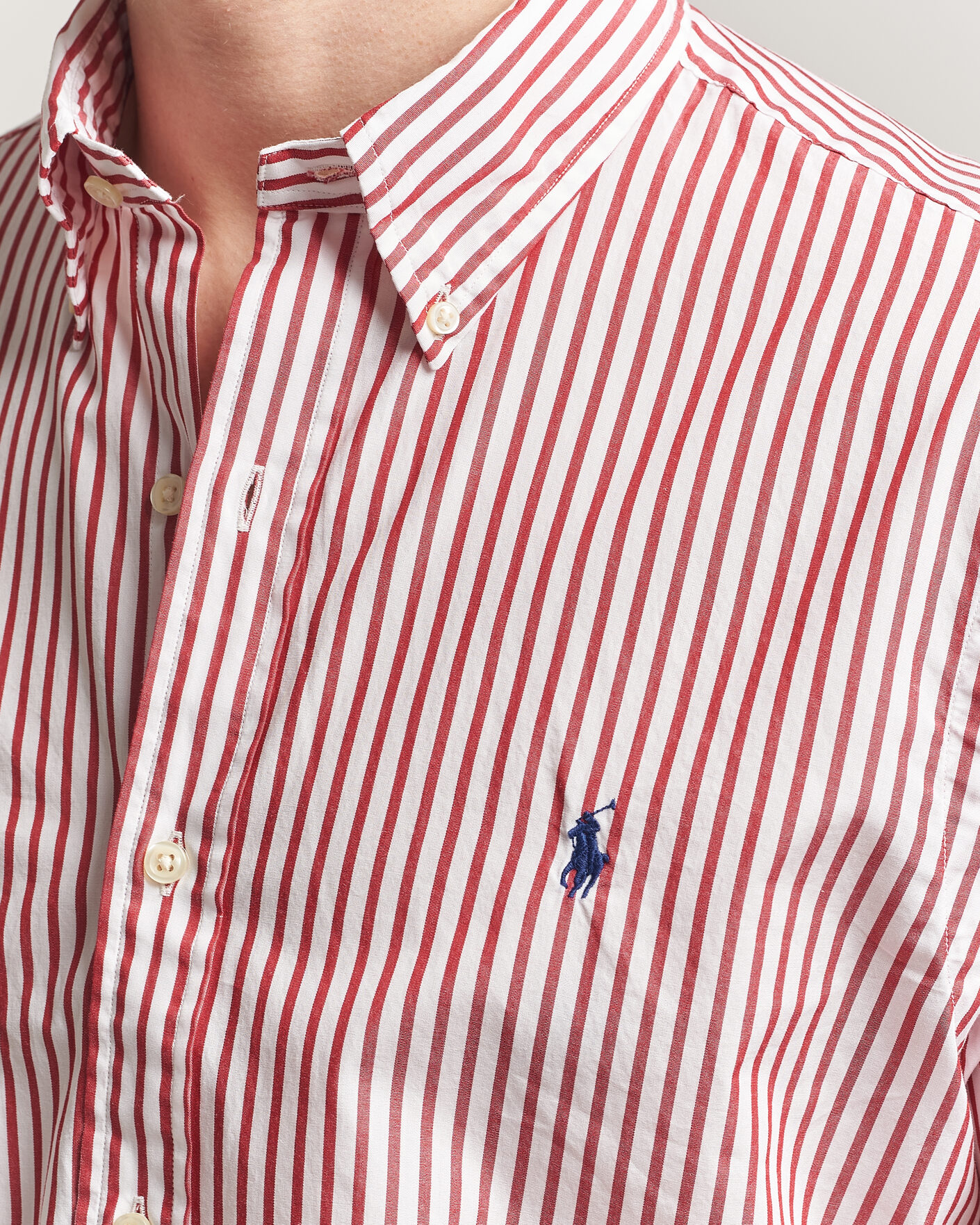 Homme | Chemises | Polo Ralph Lauren | Custom Fit Poplin Striped Shirt Bristol Red