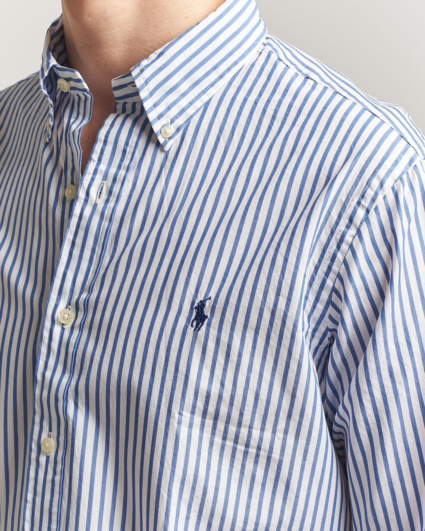Heren | Overhemden | Polo Ralph Lauren | Custom Fit Poplin Striped Shirt Blue