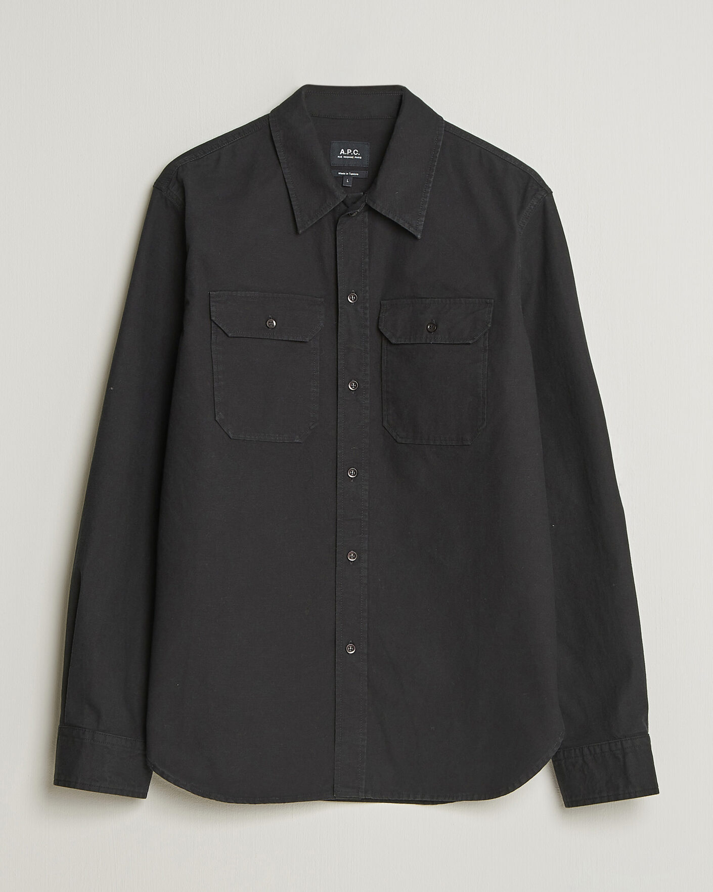 Homme | Chemises | A.P.C. | Safari Cotton/Linen Overshirt Faded Black
