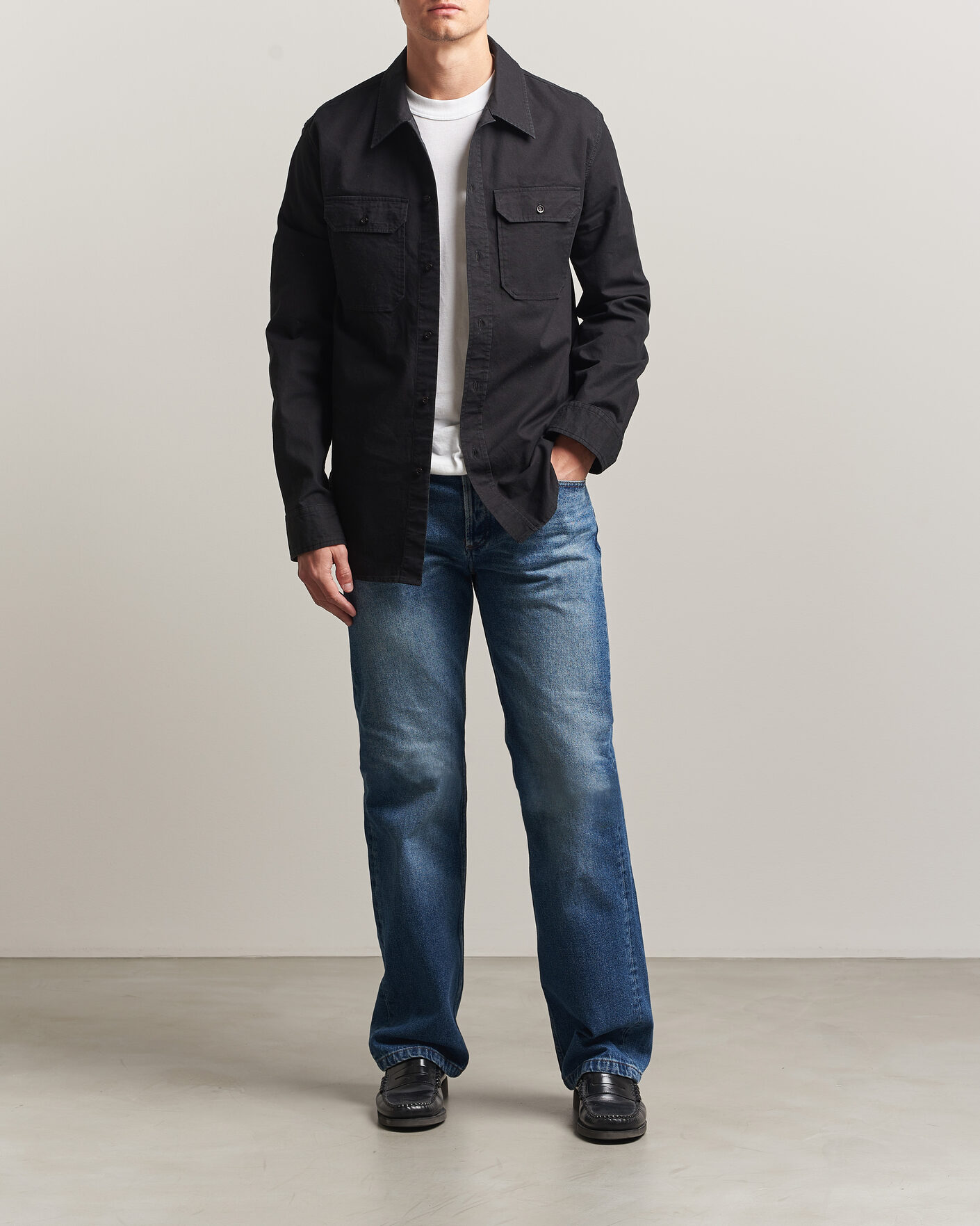Homme | Chemises | A.P.C. | Safari Cotton/Linen Overshirt Faded Black