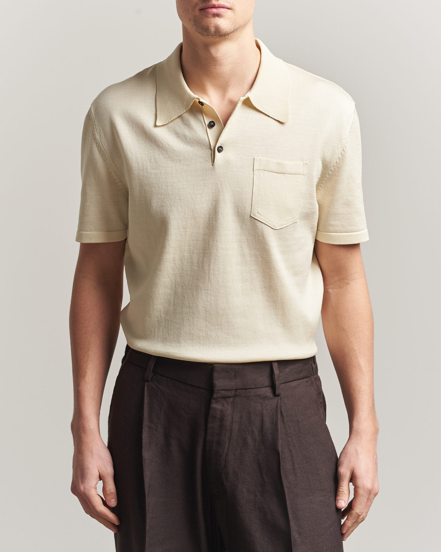 Heren | Polo's | A.P.C. | Colin Knitted Polo Ecru