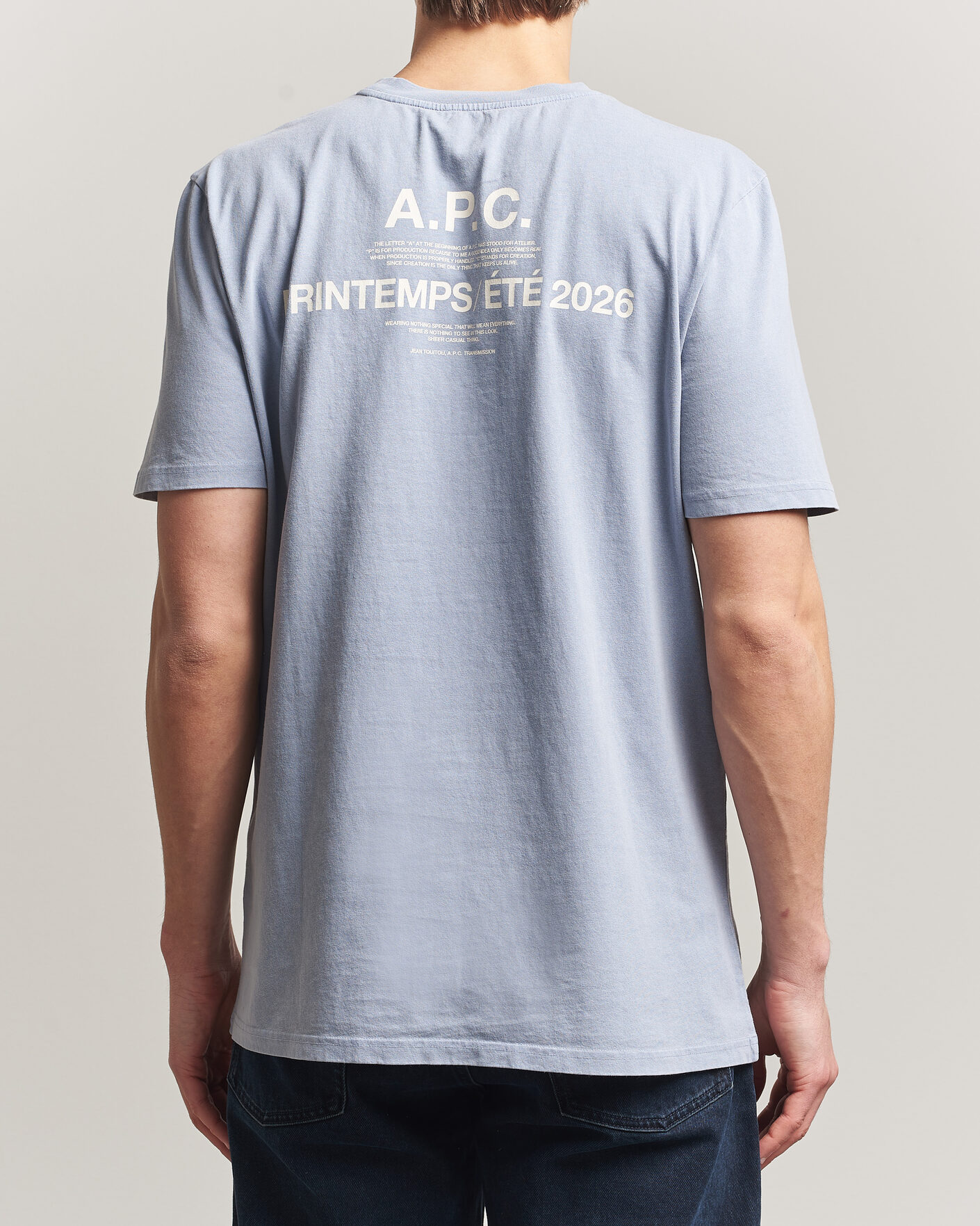 Heren | T-shirts | A.P.C. | Printed Crew Neck T-Shirt Light Blue