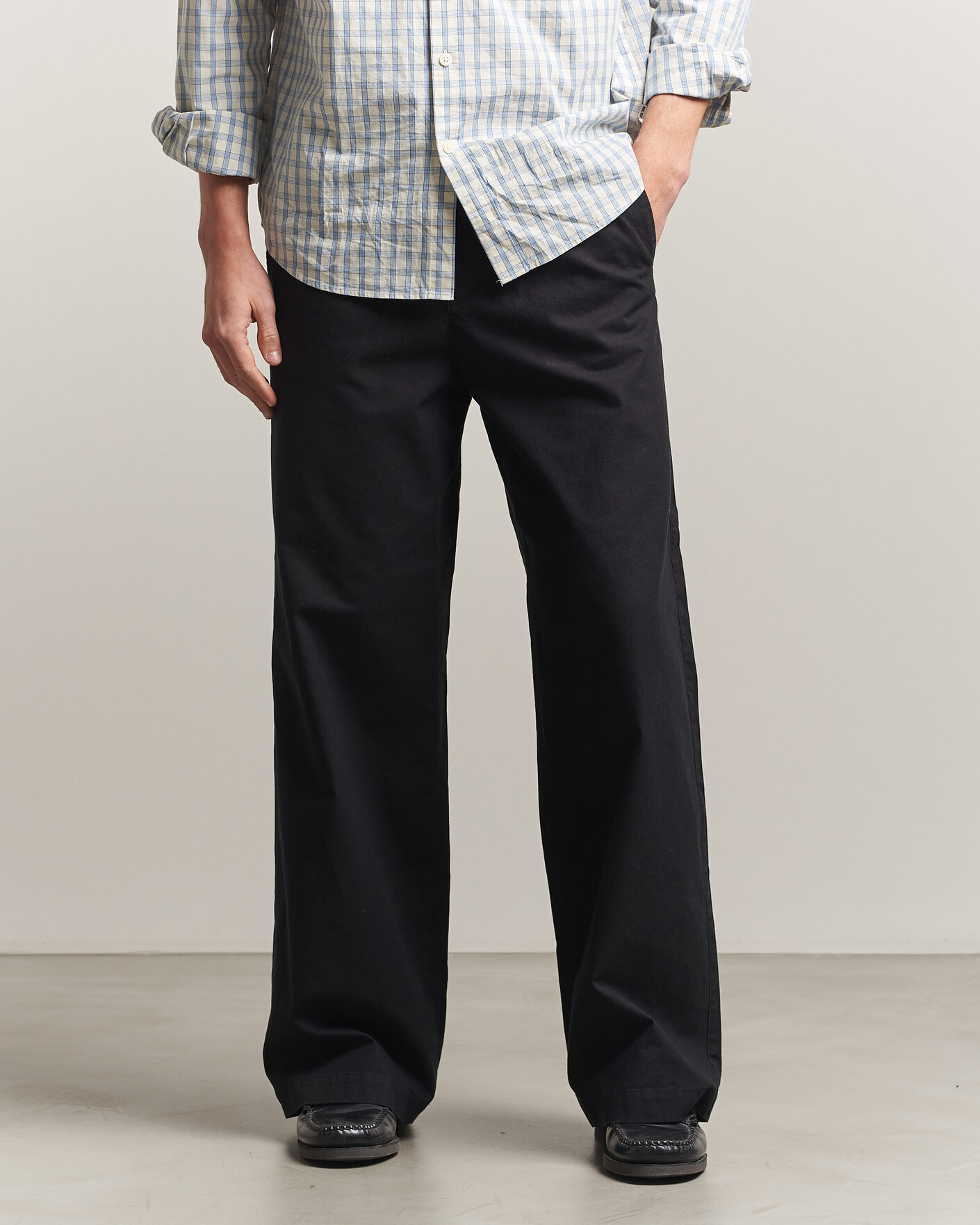 Heren | Broeken | A.P.C. | Lou Cotton/Linen Drawstring Trousers Faded Black