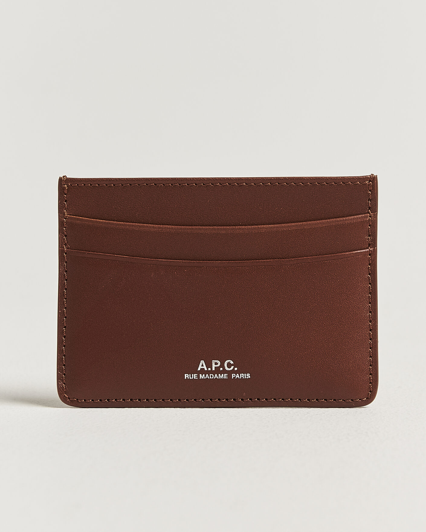 Heren | Portemonnees | A.P.C. | Calf Leather Card Holder Hazelnut