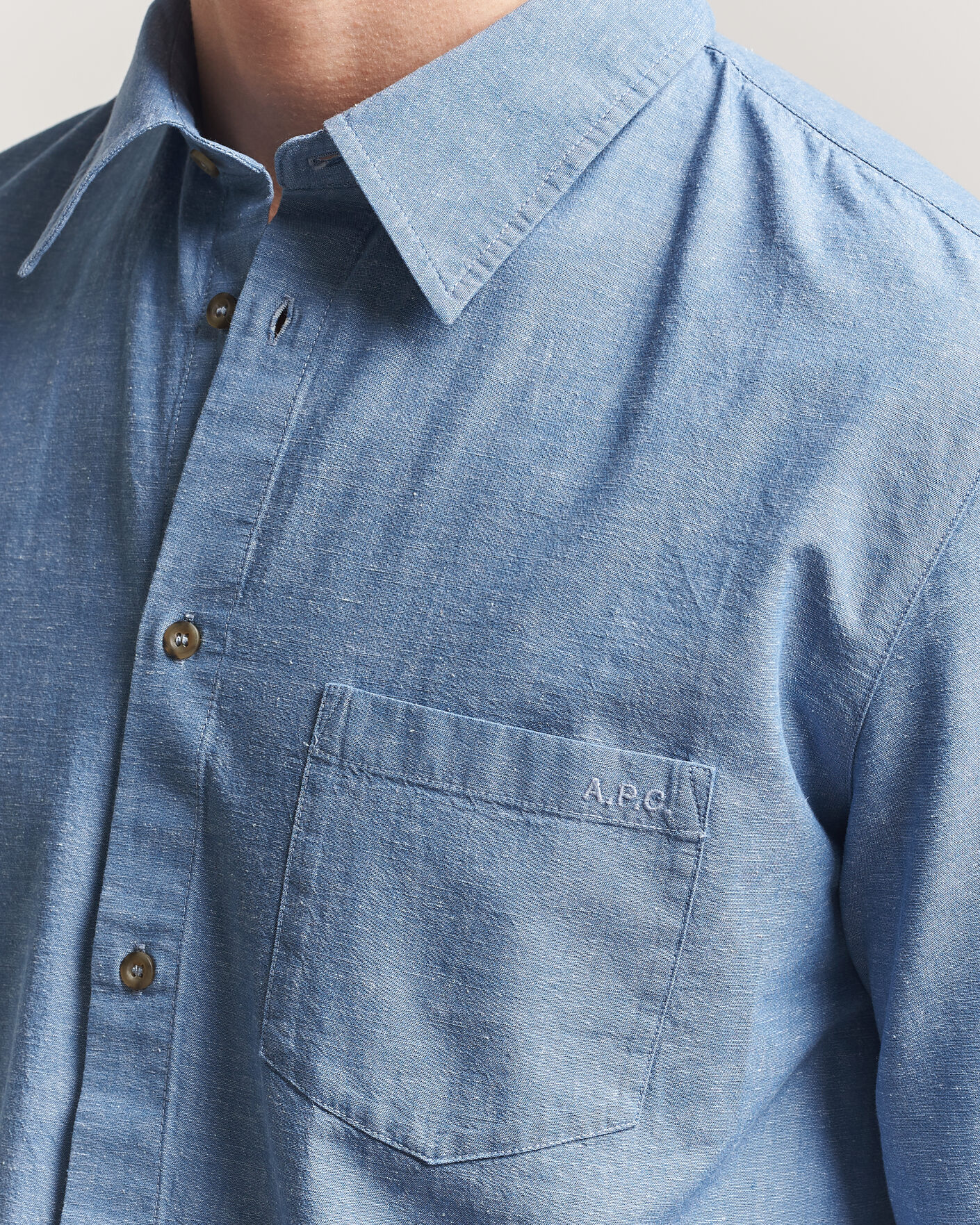 Heren | Overhemden | A.P.C. | Harris Cotton/Linen Shirt Blue