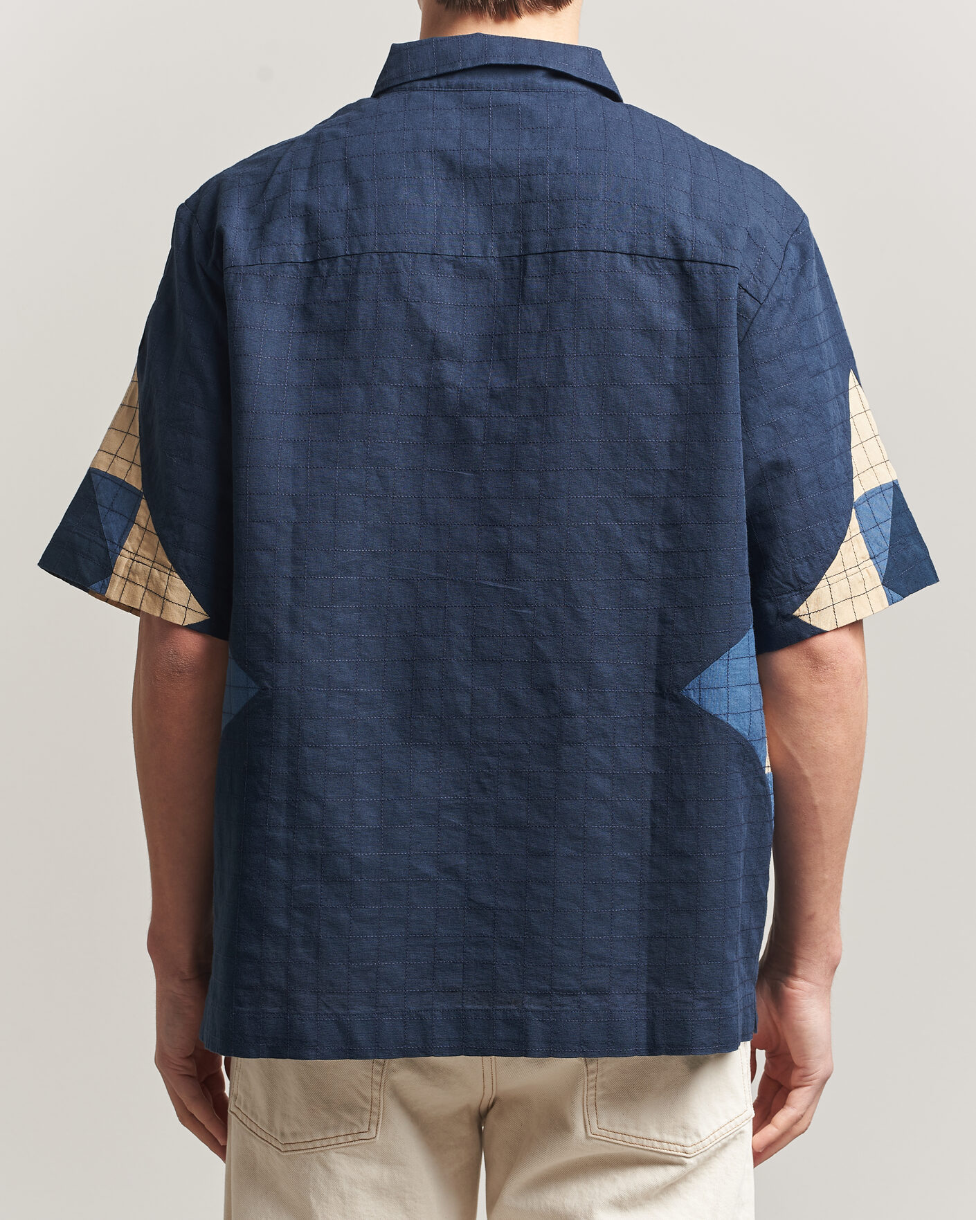 Homme | Chemises | A.P.C. | Patchwork Short Sleeve Indigo