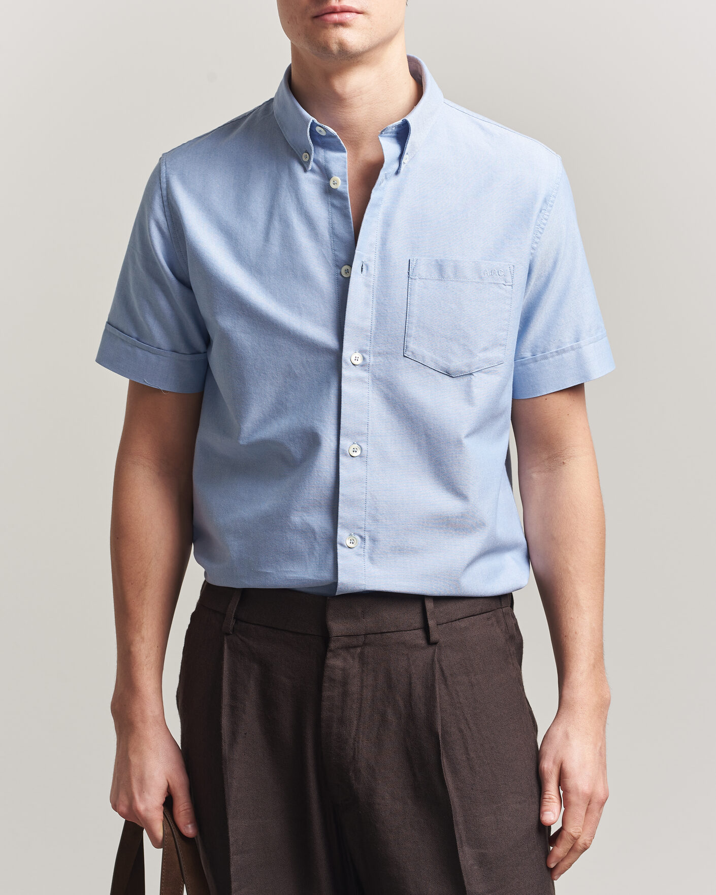 Homme | Chemises | A.P.C. | Jack Short Sleeve Shirt Light Blue
