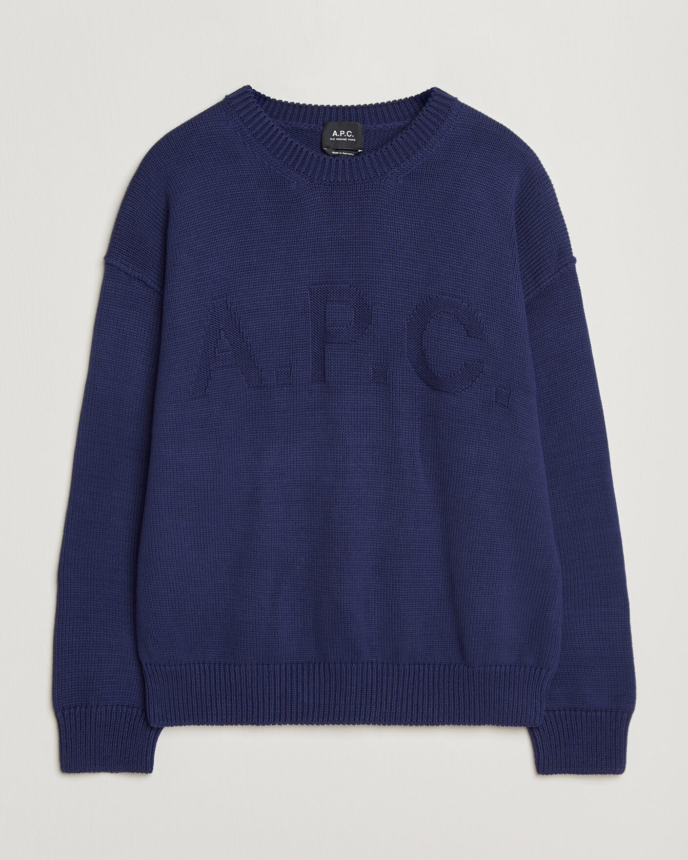 Heren | Truien | A.P.C. | Leo Cotton Knitted Sweater Dark Blue