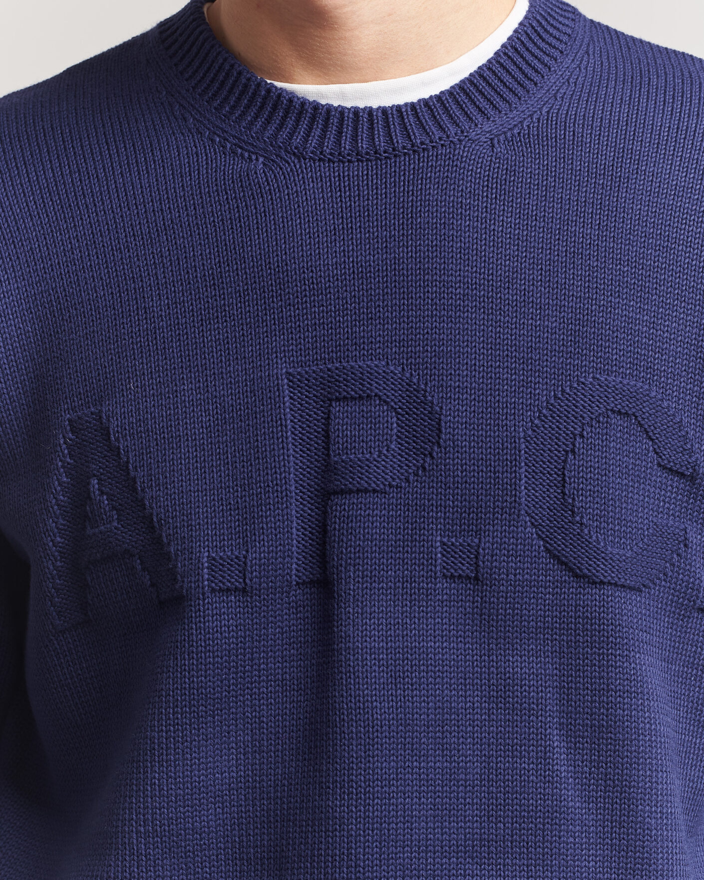 Heren | Truien | A.P.C. | Leo Cotton Knitted Sweater Dark Blue