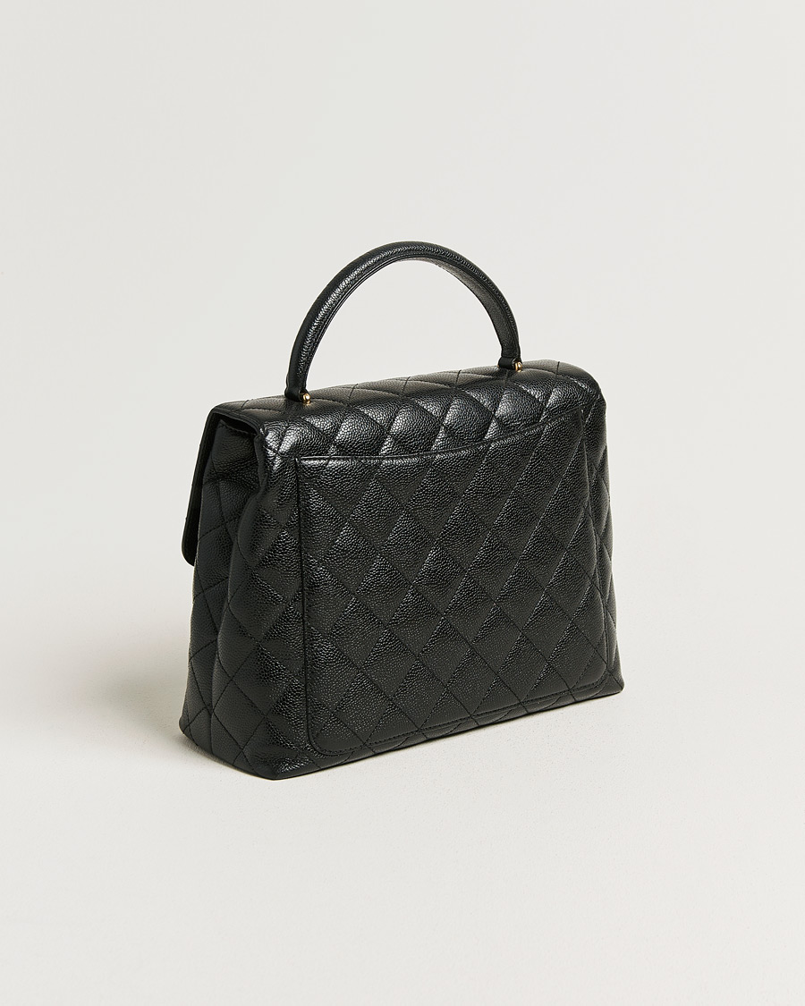 Homme | Pre-Owned & Vintage Bags | Chanel Pre-Owned | Kelly Top Handle Bag Caviar Black