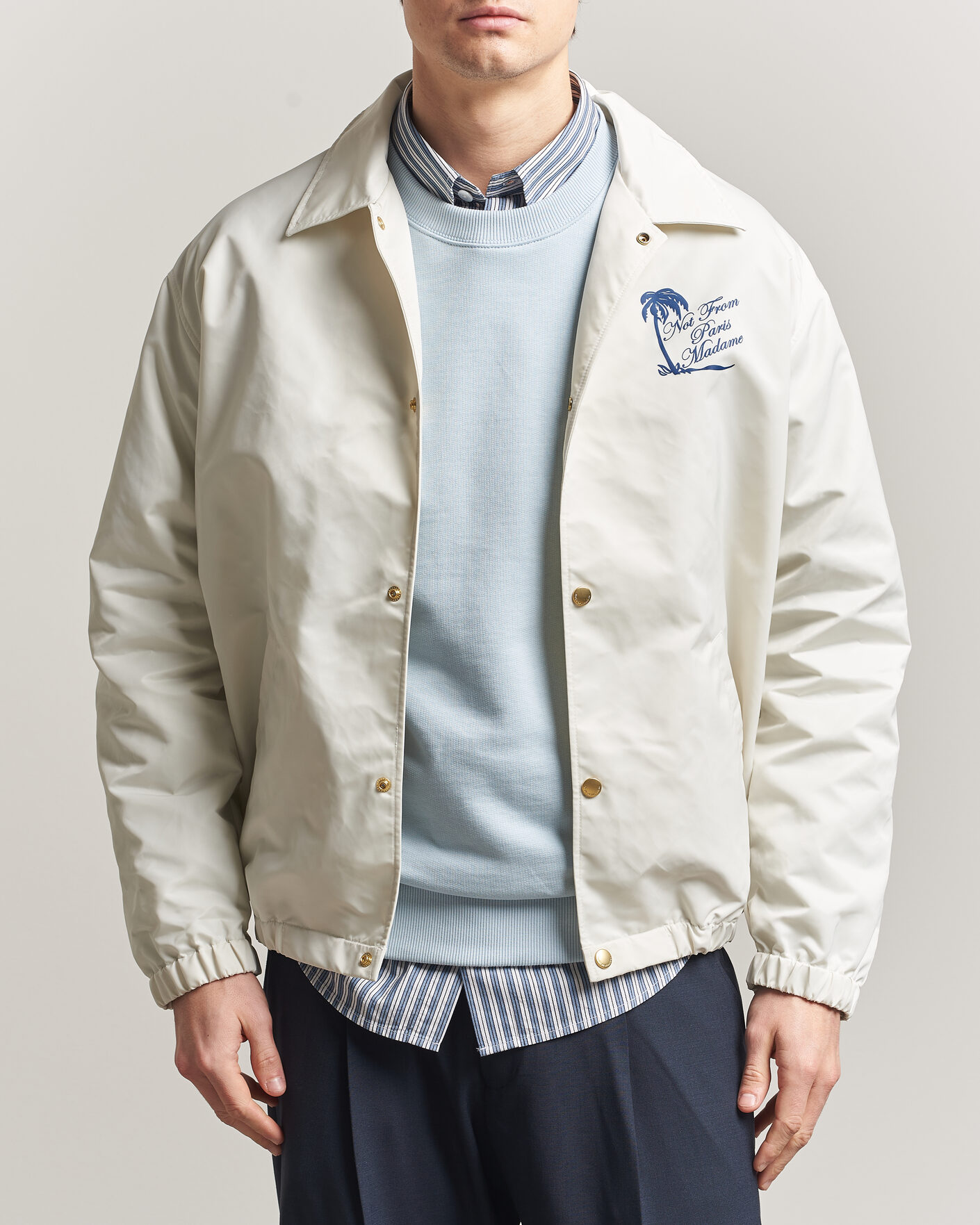 Heren | Jassen | Drôle de Monsieur | Palmier Slogan Coach Jacket Off White