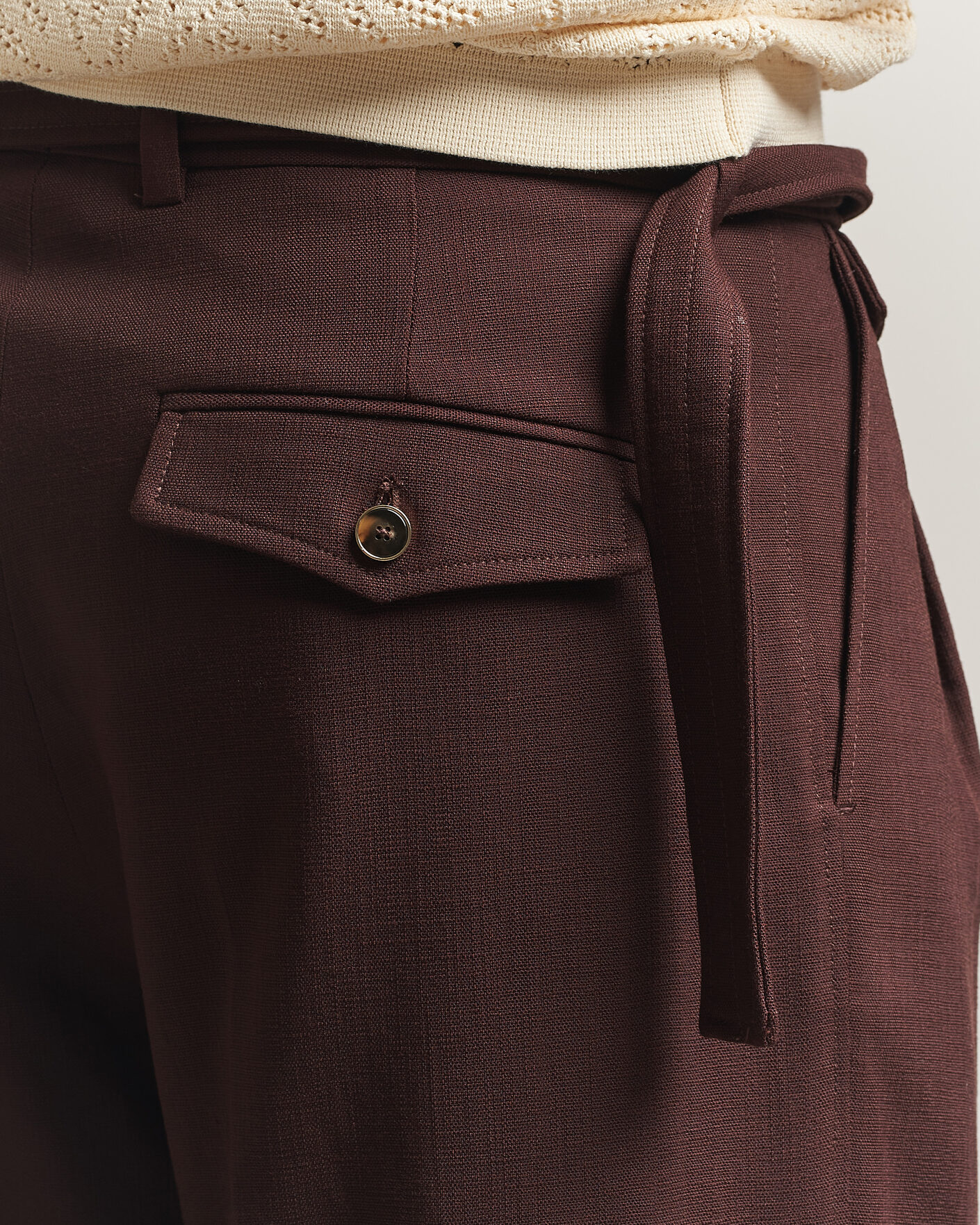 Heren | Broeken | Drôle de Monsieur | Viscose Pleated Trousers Brown