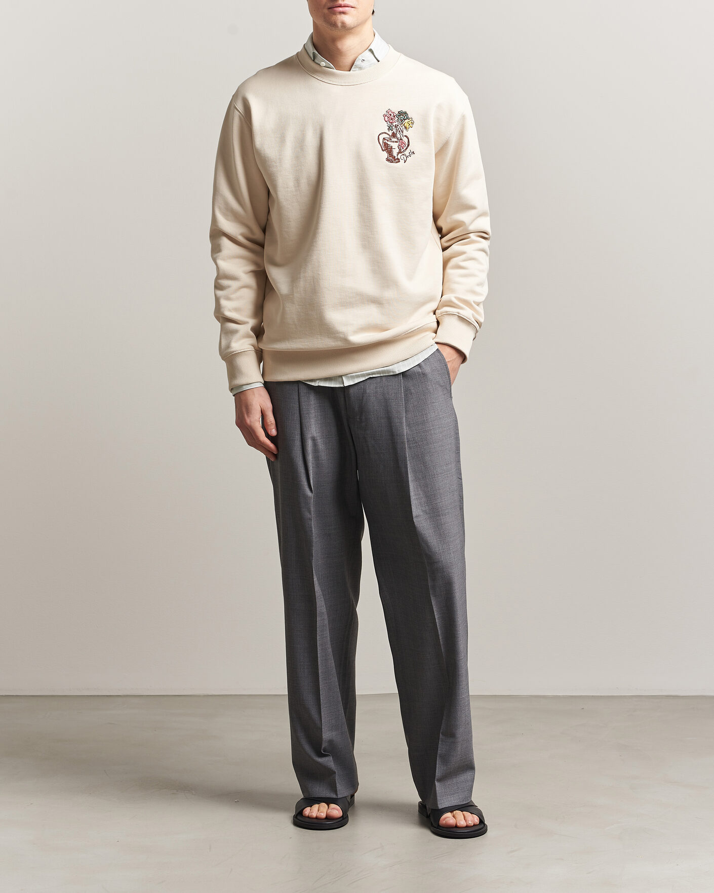 Heren | Truien | Drôle de Monsieur | Vase Havana Sweatshirt Sand