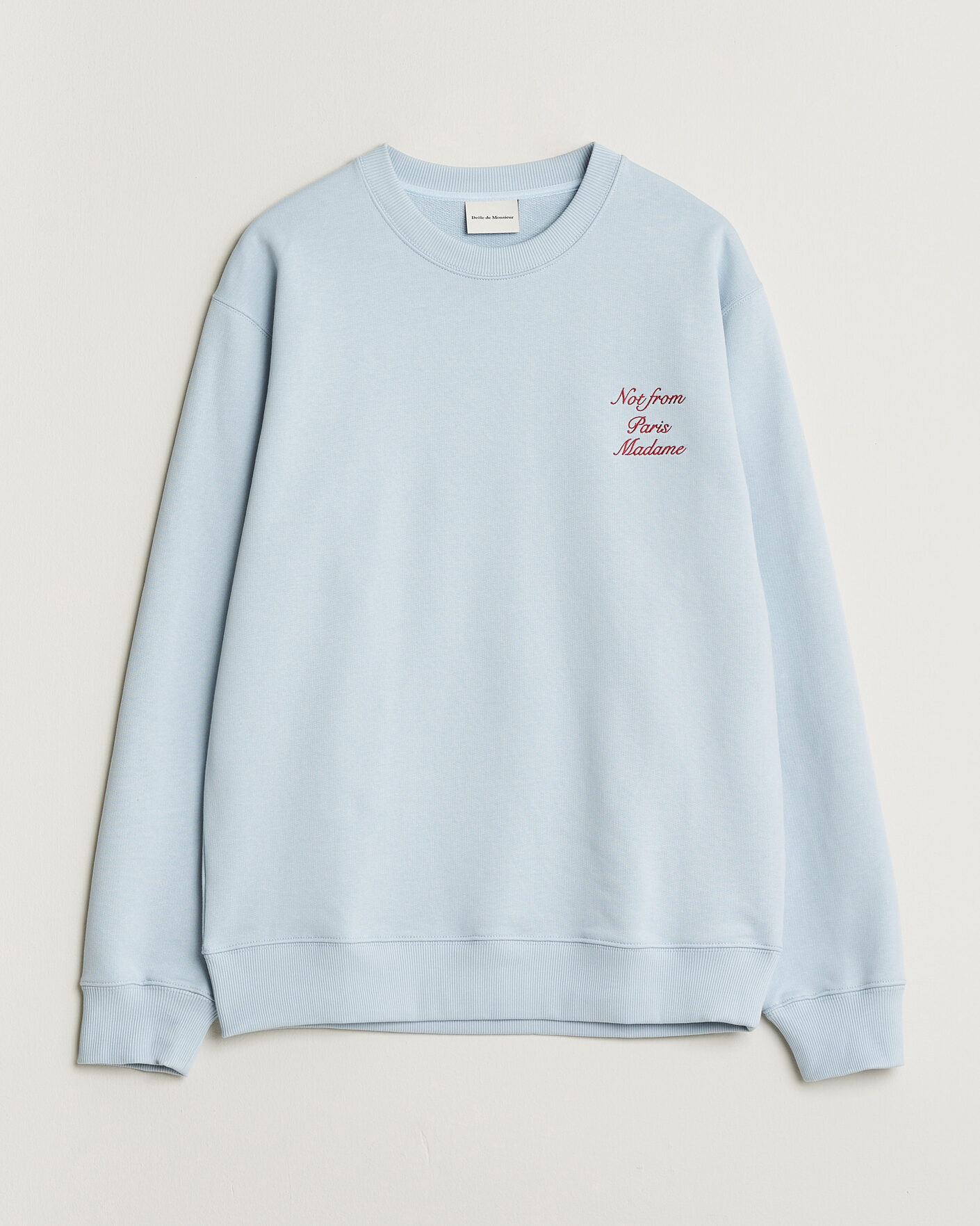 Heren | Truien | Drôle de Monsieur | Slogan Cursive Sweatshirt Light Blue