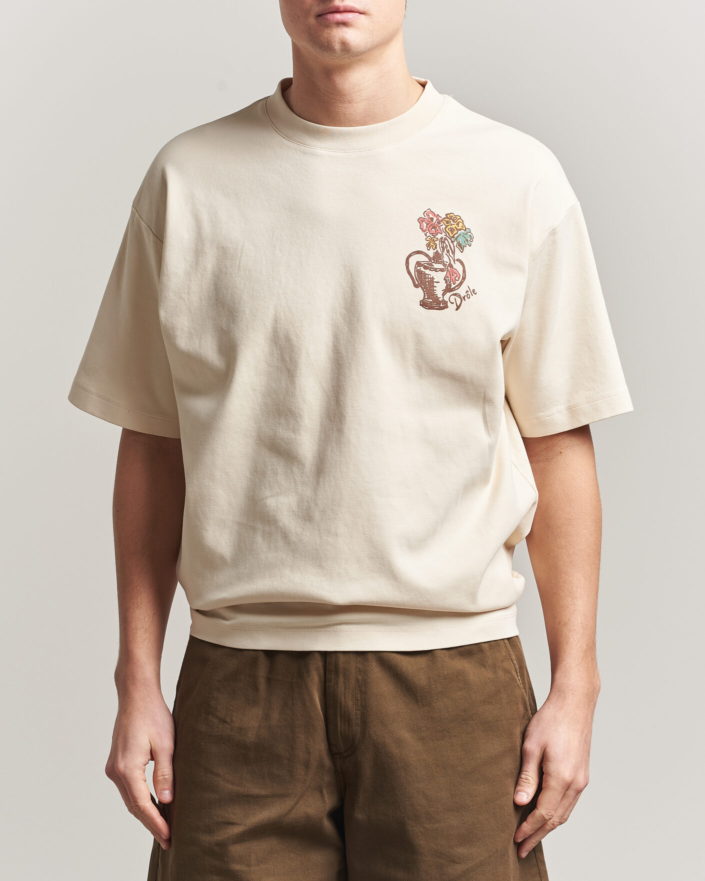 Heren | T-shirts | Drôle de Monsieur | Vase Havana T-Shirt Sand