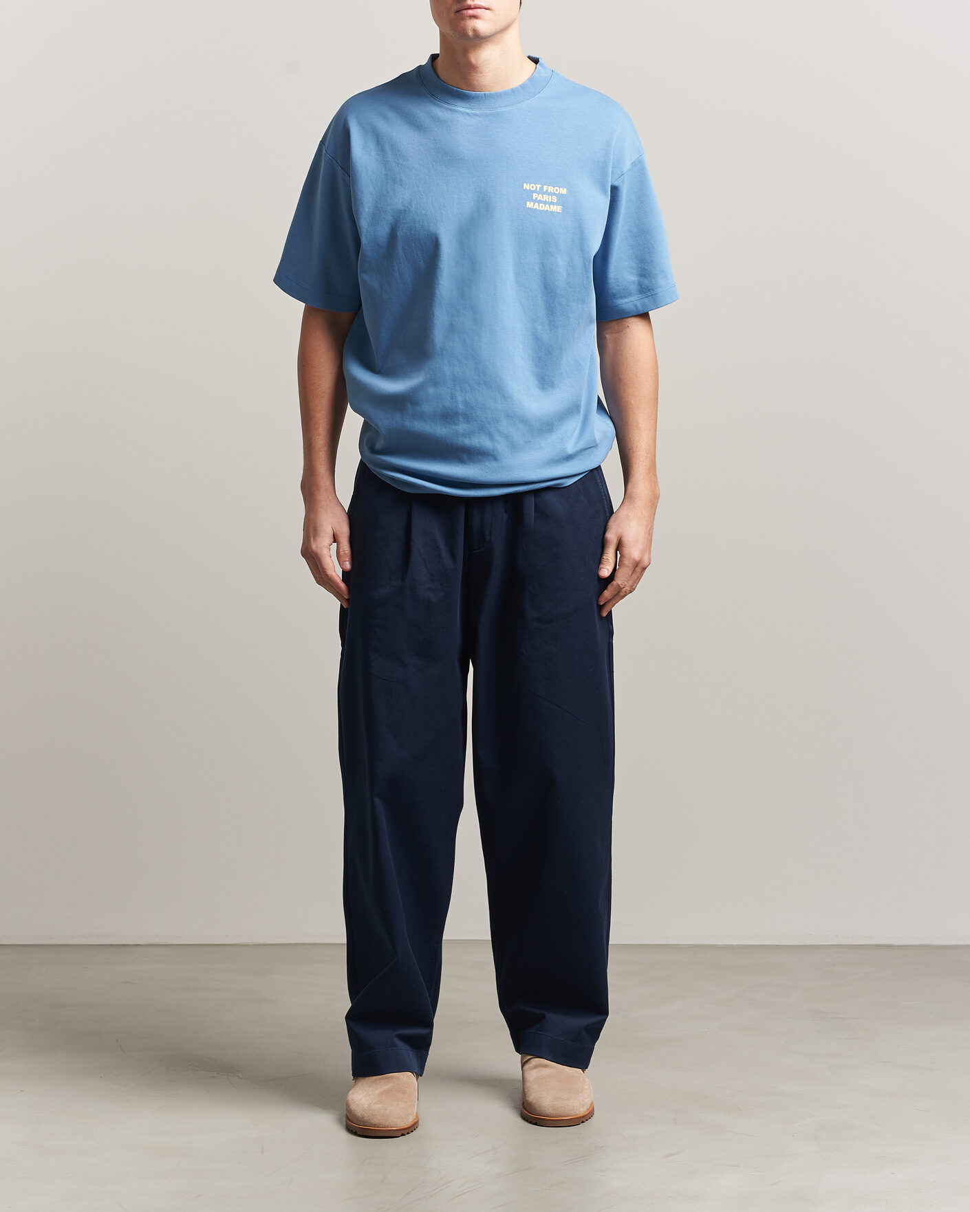 Heren | T-shirts | Drôle de Monsieur | Slogan T-Shirt Atlantic Blue