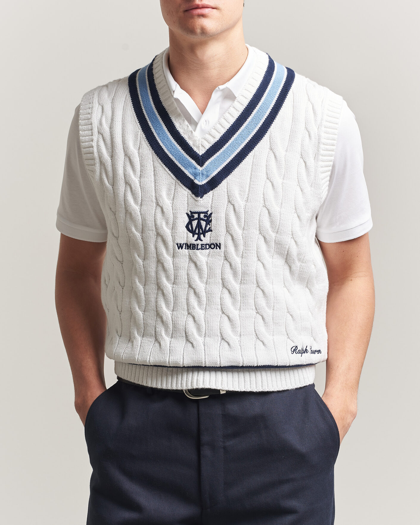 Homme | Pulls Et Tricots | Polo Ralph Lauren | Cotton Cable Vest Cream Combo