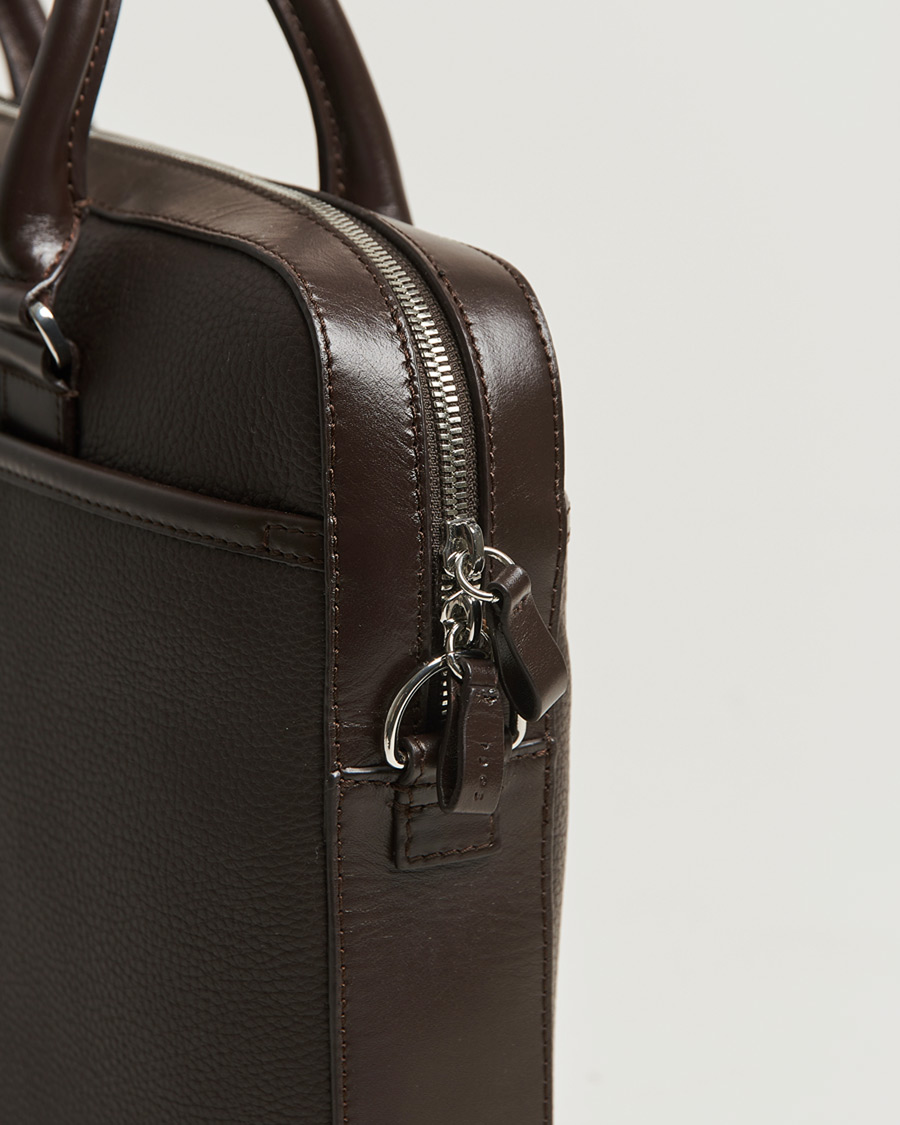 Heren | Tassen | Tiger of Sweden | Bosun Grained Leather Briefcase Dark Brown