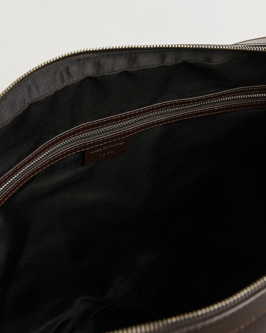 Heren | Tassen | Tiger of Sweden | Bosun Grained Leather Briefcase Dark Brown